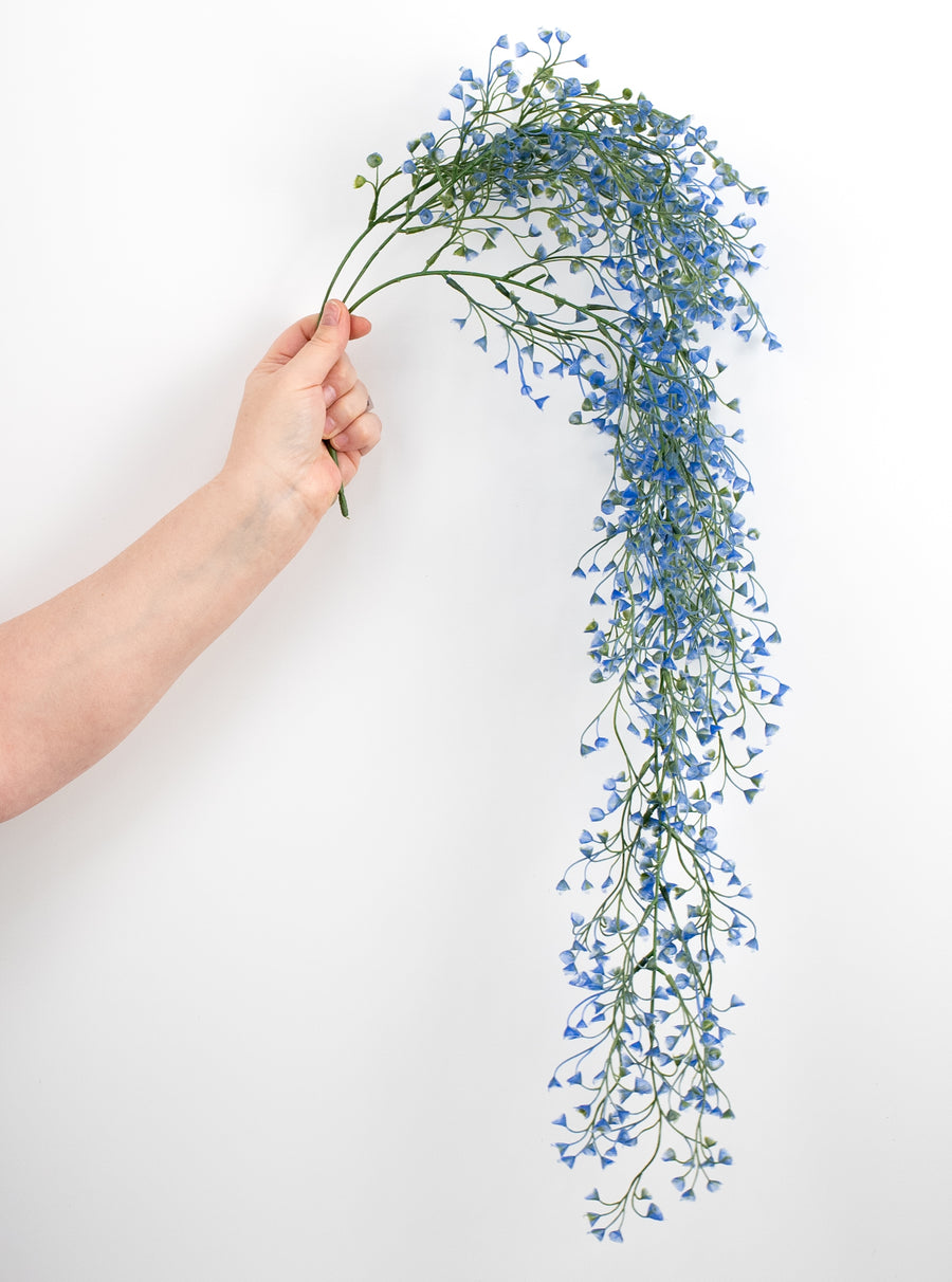 33" Hanging Mini Flower Spray: Blue detail photo 3