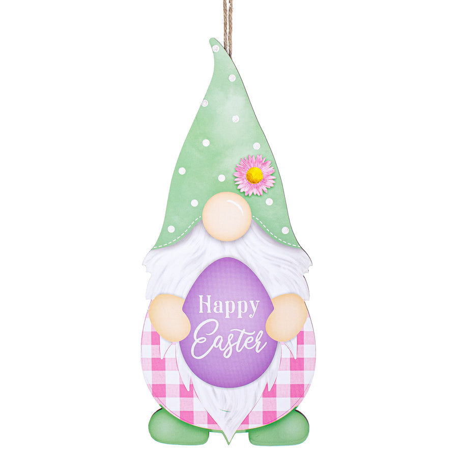 13" Happy Easter Egg Gnome Shape Sign Item Number: AP8902