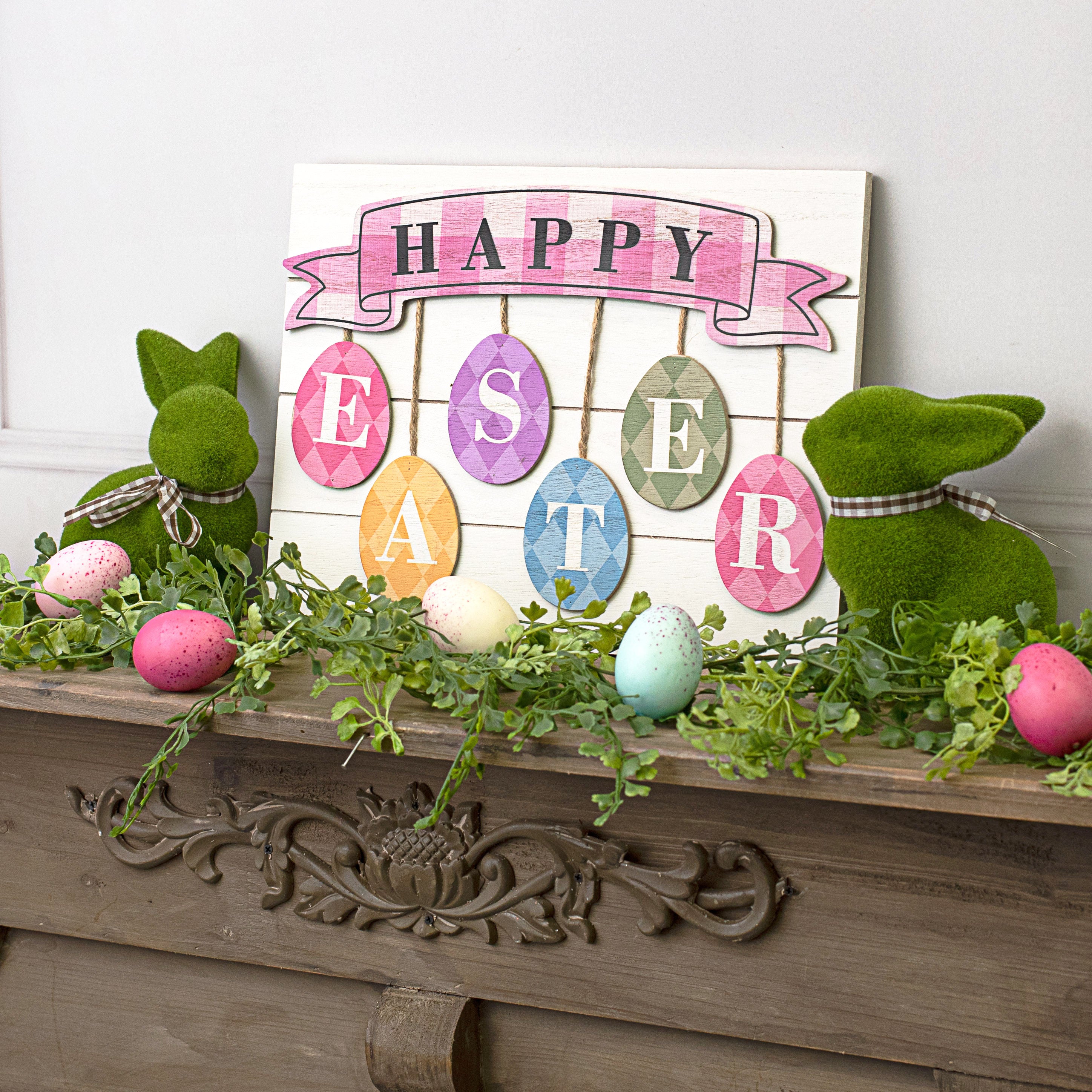 13" Happy Easter Eggs Sign detail photo 4