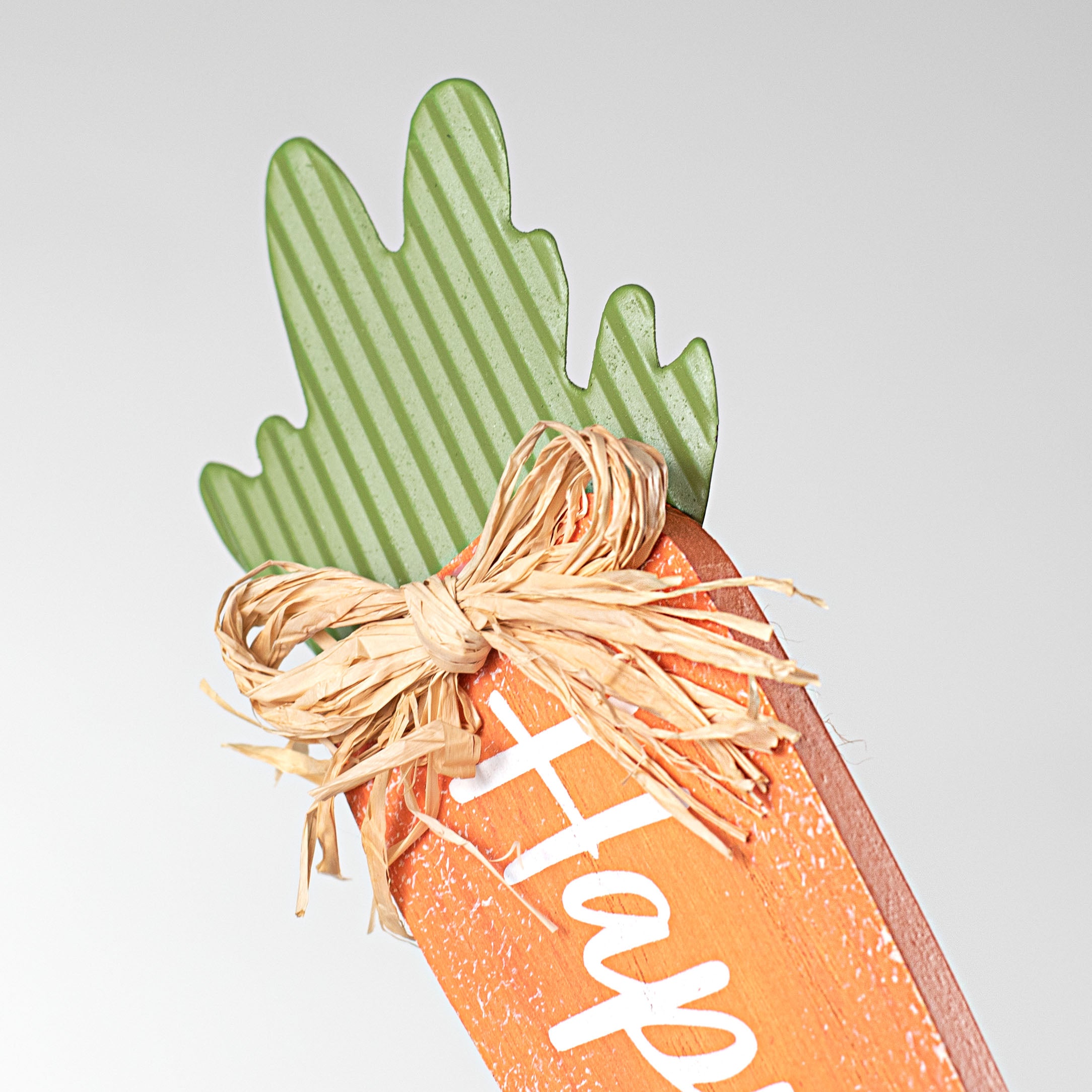 13" Happy Easter Wood Carrot Wall Hanging detail photo 3