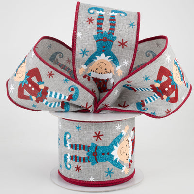 2.5" Happy Elves Ribbon: Light Grey (10 Yards) Lifestyle Photo