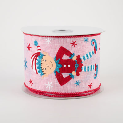 2.5" Happy Elves Ribbon: Light Pink (10 Yards)