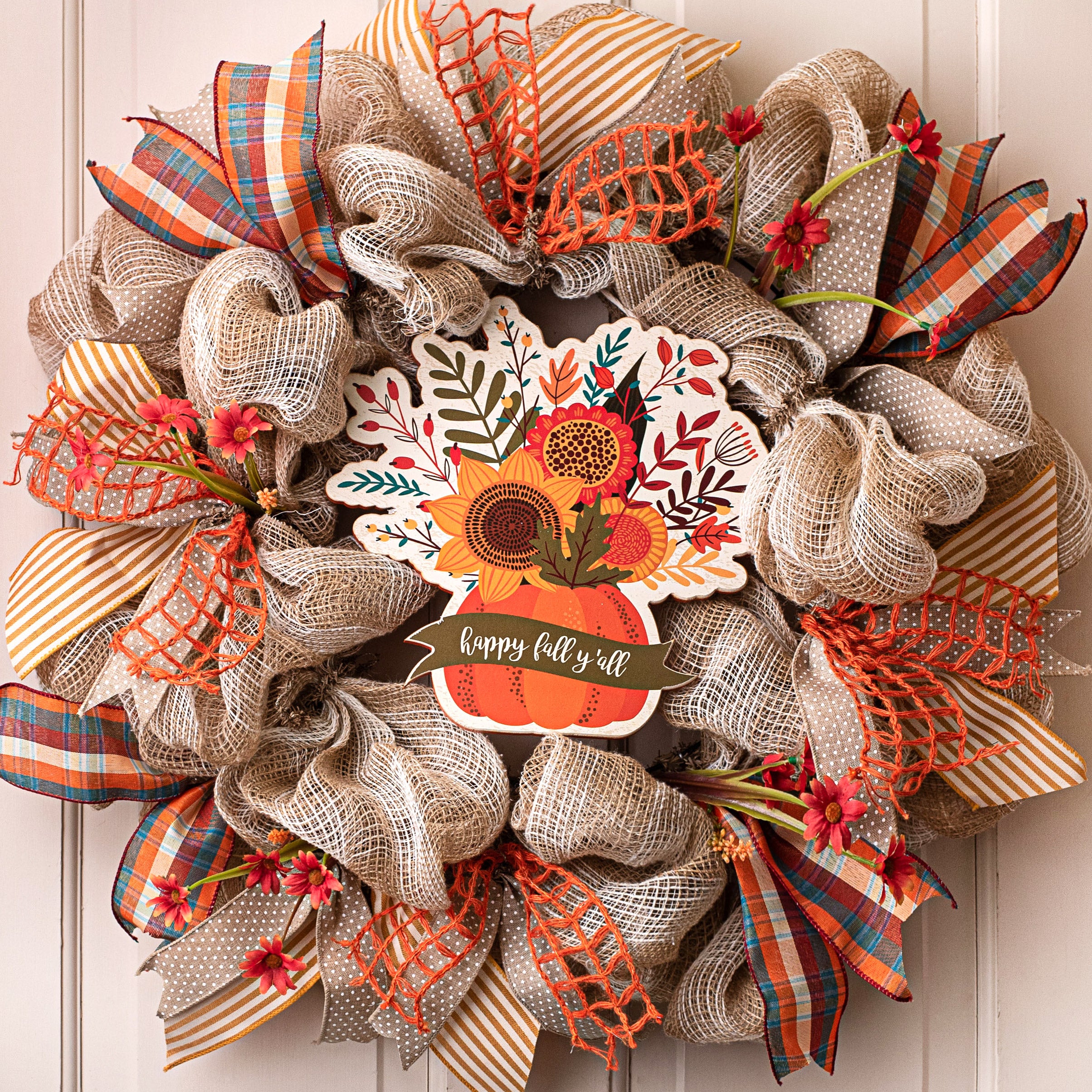 10" Happy Fall Y'all Hanging Sign Lifestyle Photo