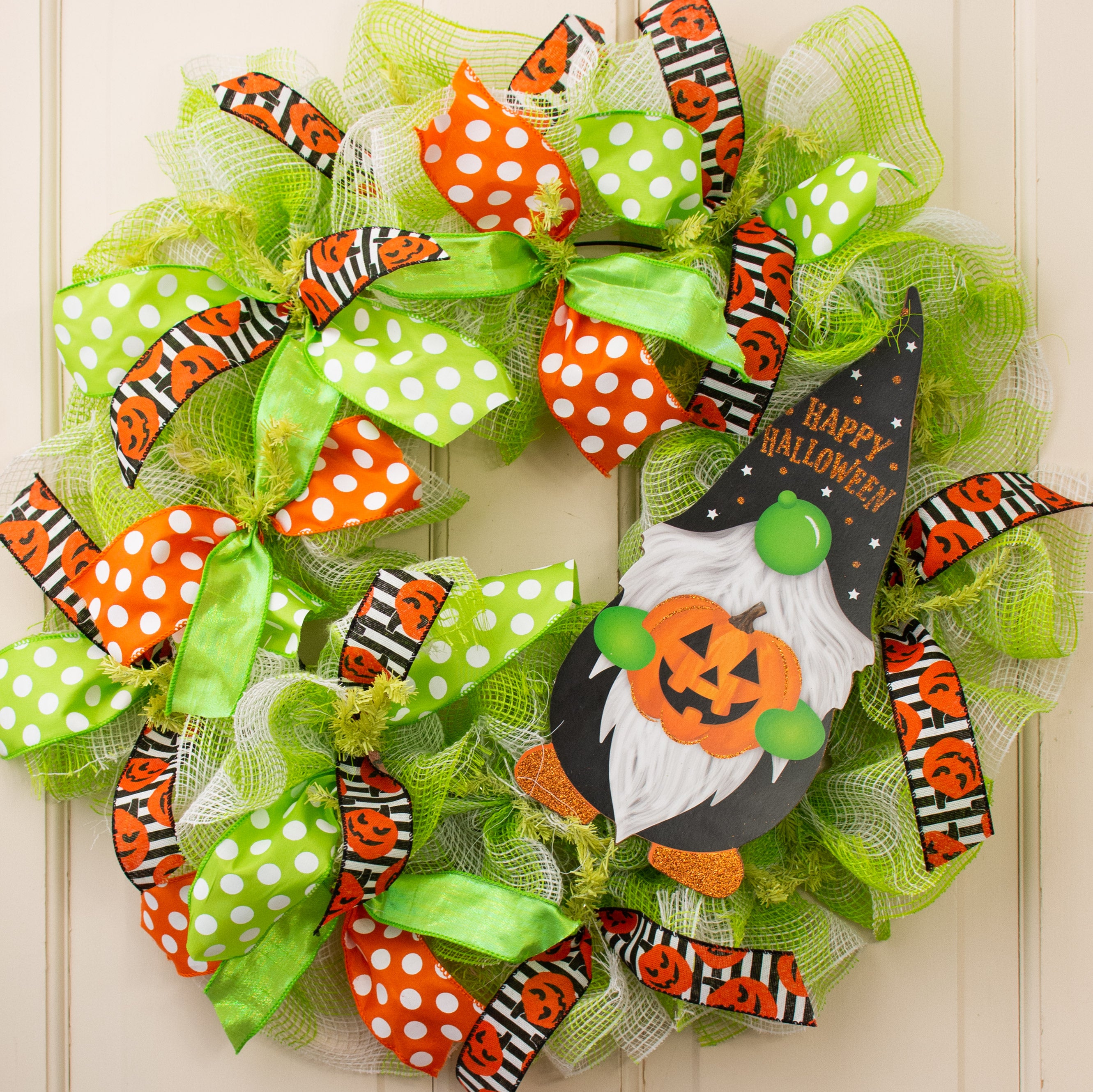 13" Happy Halloween Gnome Shape Sign Lifestyle Photo