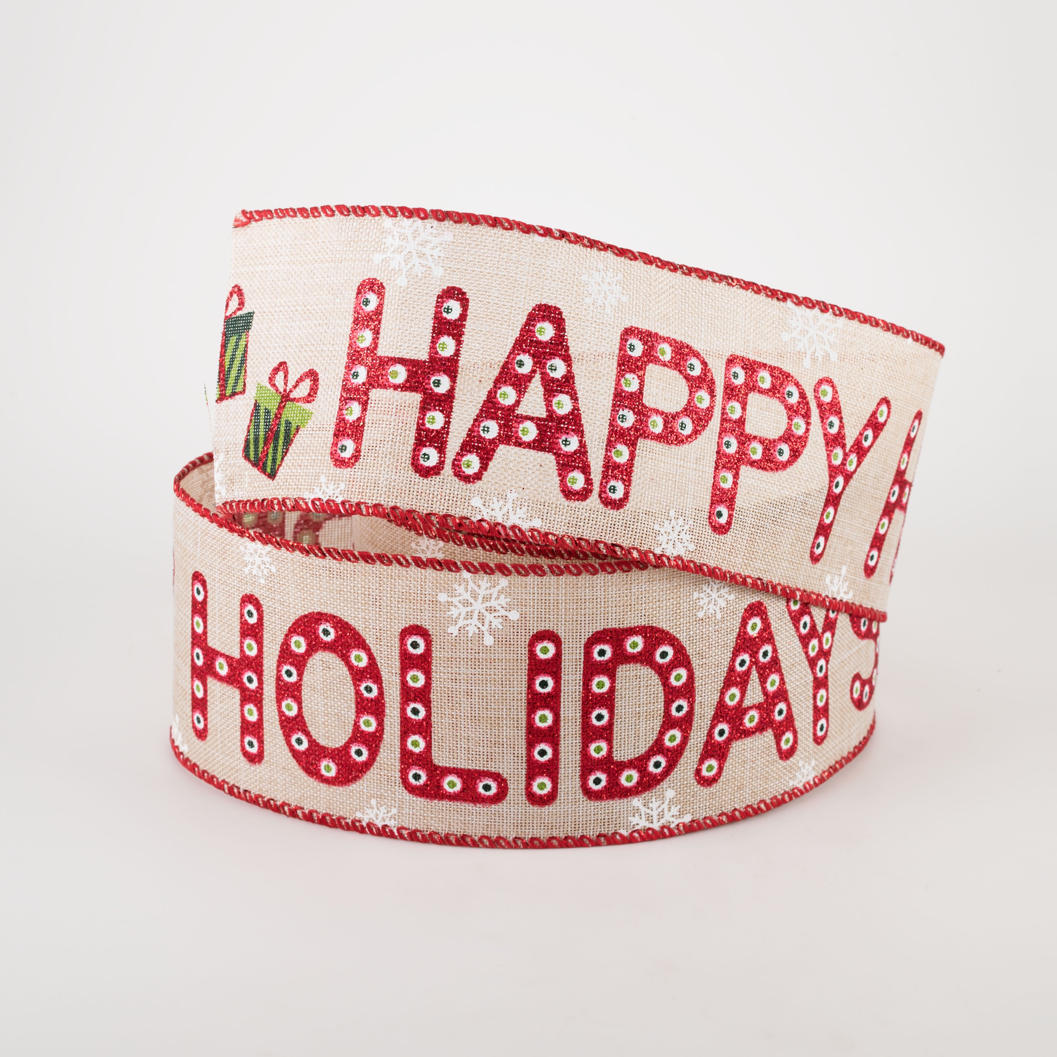 2.5" Happy Holidays Marquee Ribbon (10 Yards) Lifestyle Photo