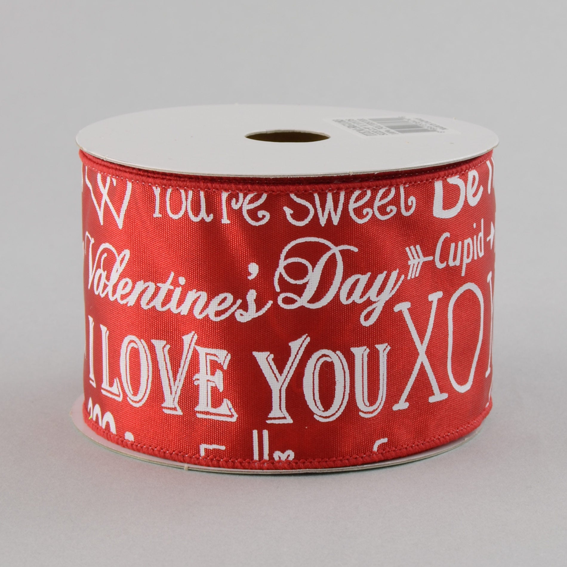 2.5" Happy Valentine's Day Ribbon: Red & White