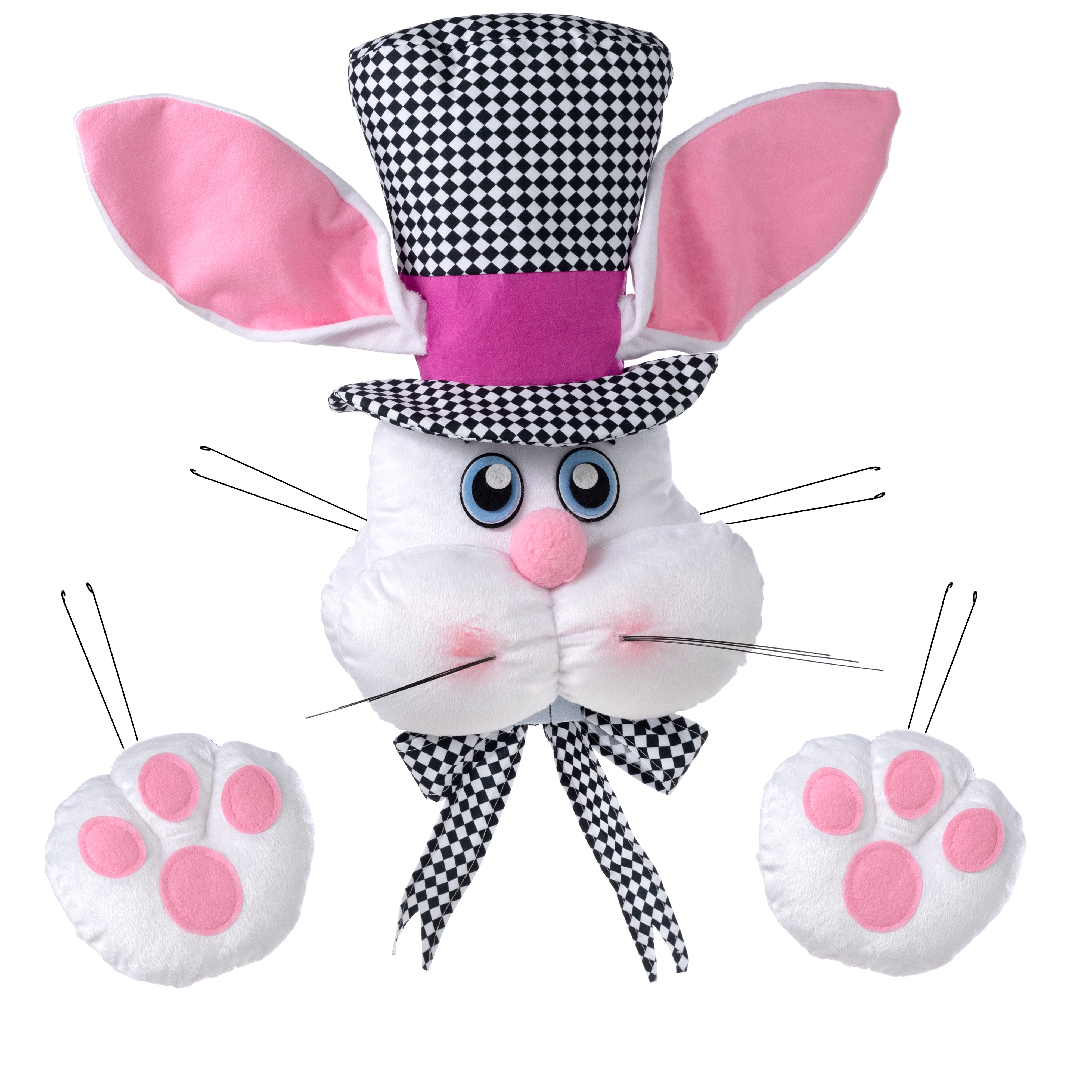 Harlequin Bunny Face & Paws Wreath Decor Kit (3 Pieces) Item Number: HE739872