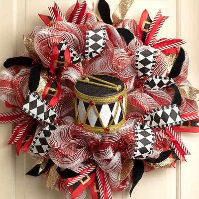 6" Harlequin Glitter Drum Ornament Lifestyle Photo