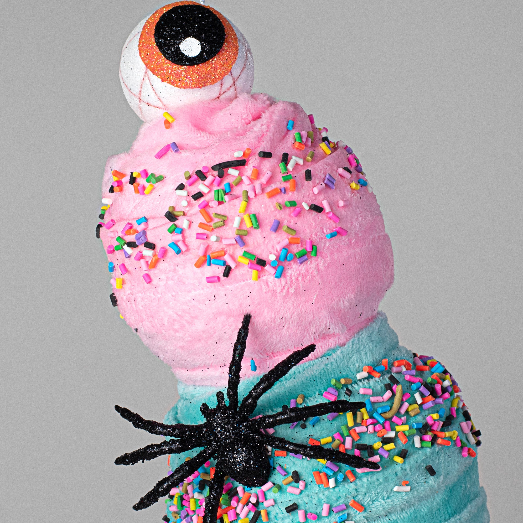 12" Harlequin Halloween Ice Cream Cone: Pink & Mint detail photo 3