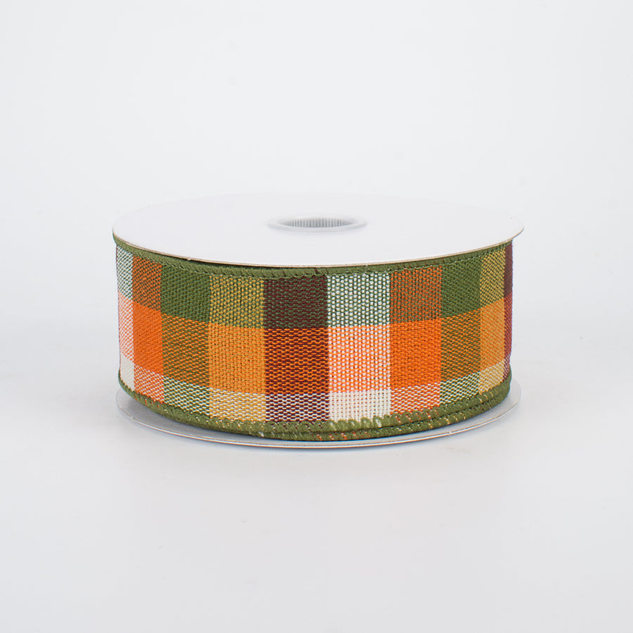 1.5" Harvest Check Woven Ribbon (10 Yards)