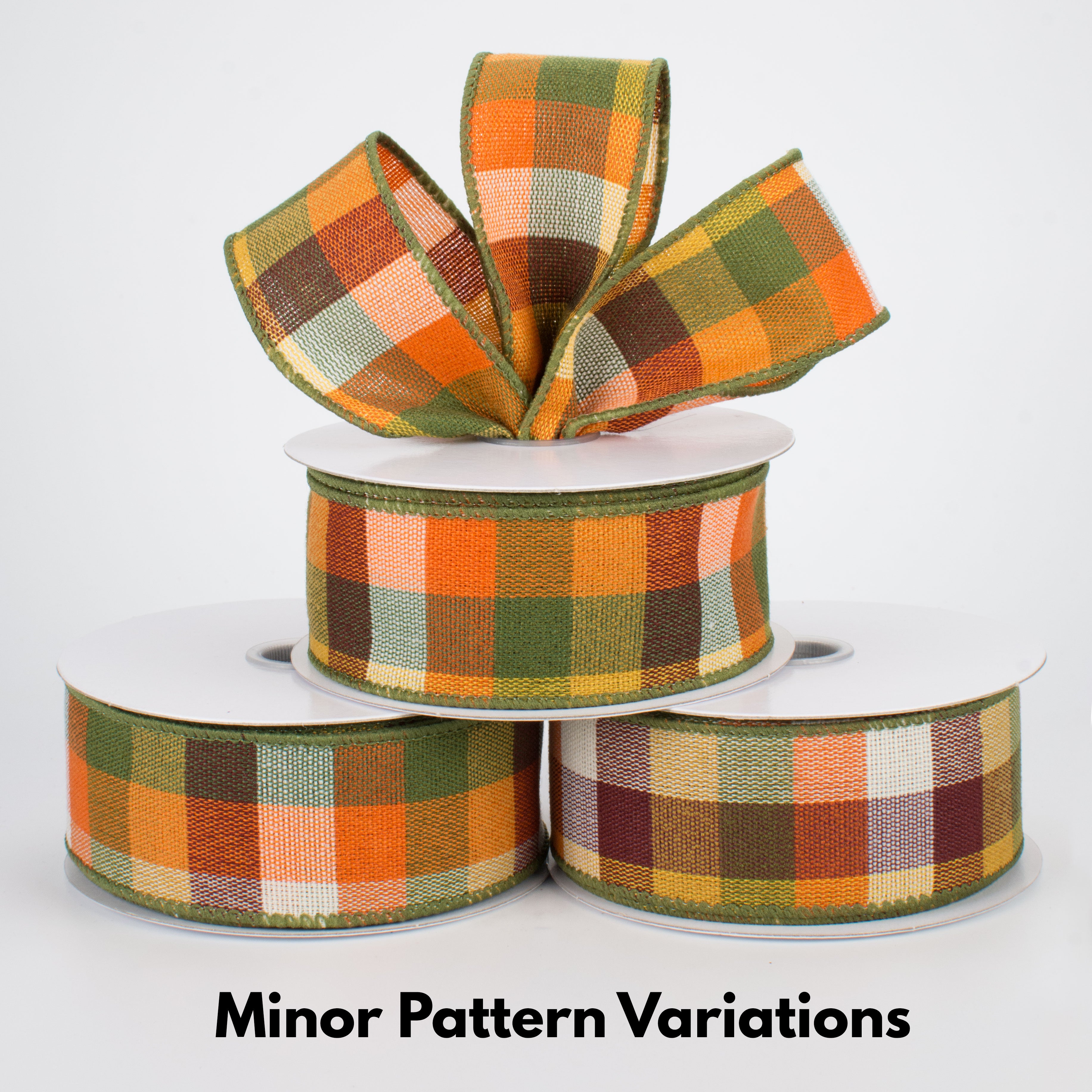 1.5" Harvest Check Woven Ribbon (10 Yards) Lifestyle Photo