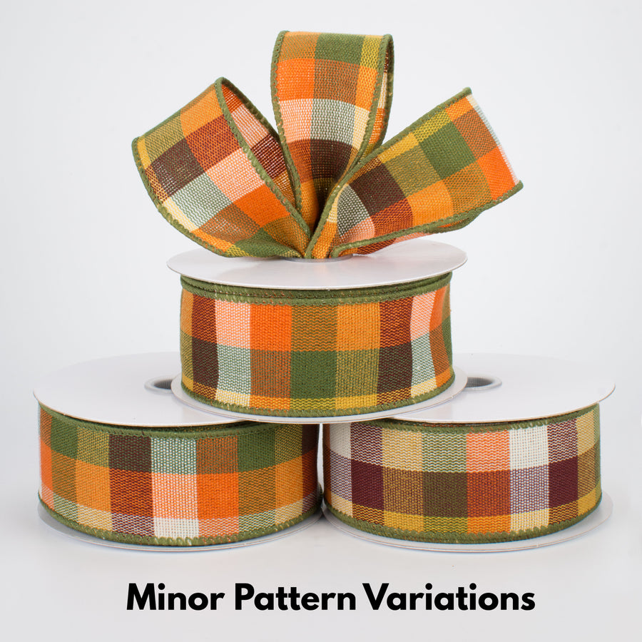 1.5" Harvest Check Woven Ribbon (10 Yards) Lifestyle Photo
