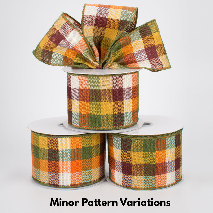 2.5" Harvest Check Woven Ribbon (10 Yards) Lifestyle Photo