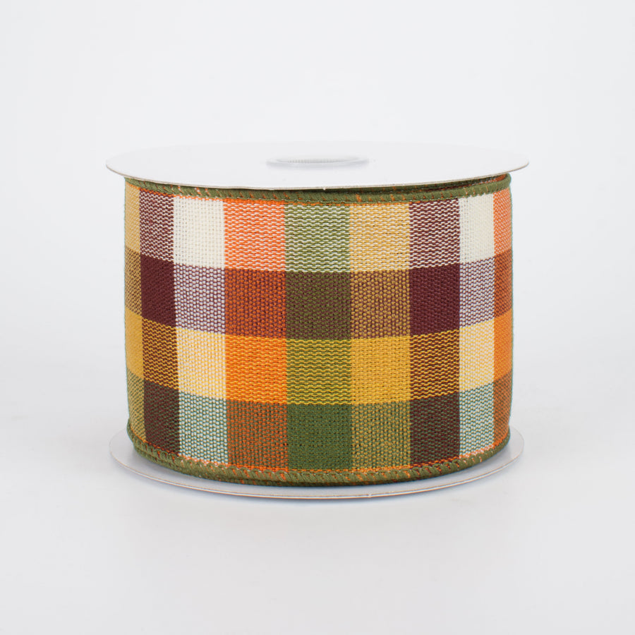 2.5" Harvest Check Woven Ribbon (10 Yards)