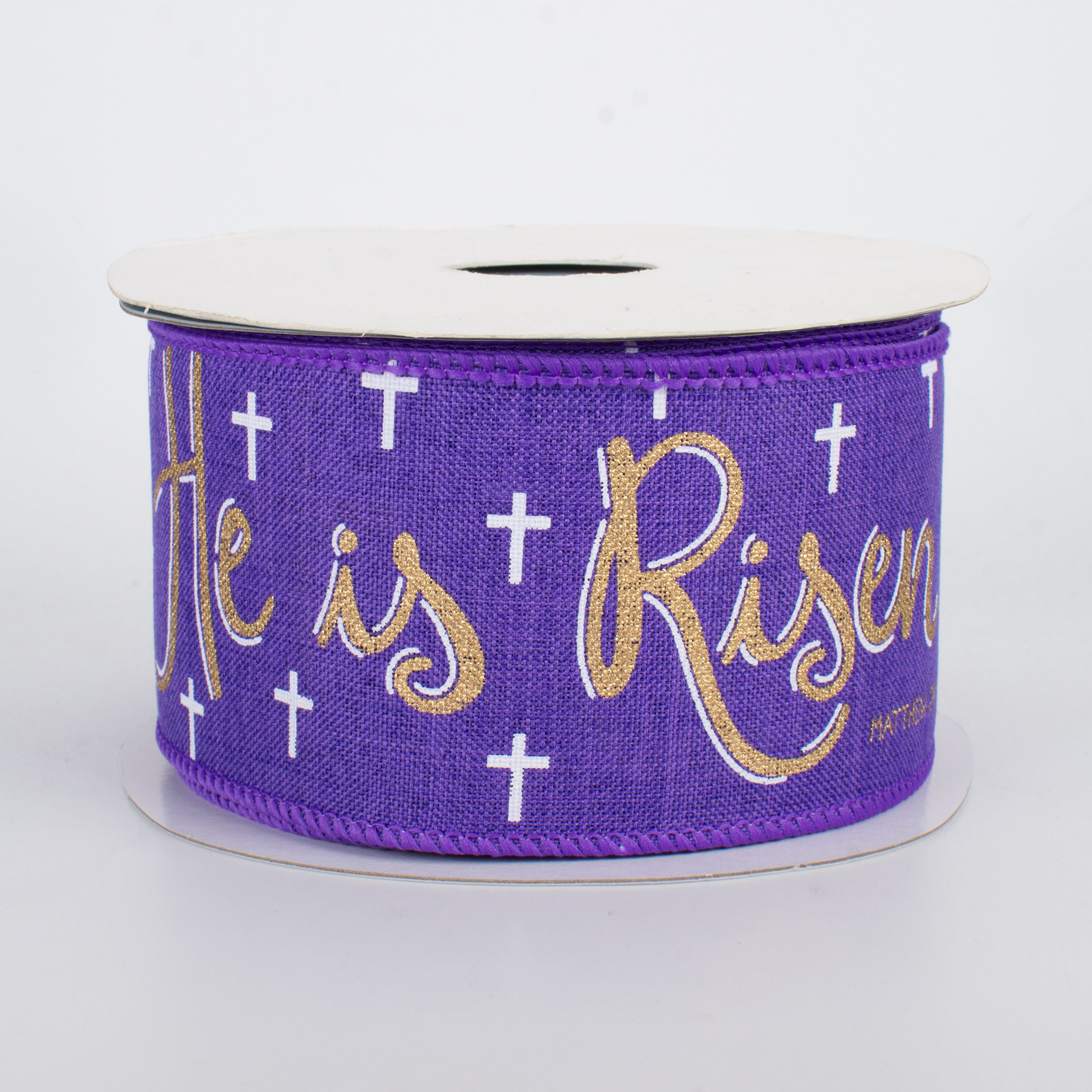 2.5" He Is Risen Ribbon: Purple (10 Yards)