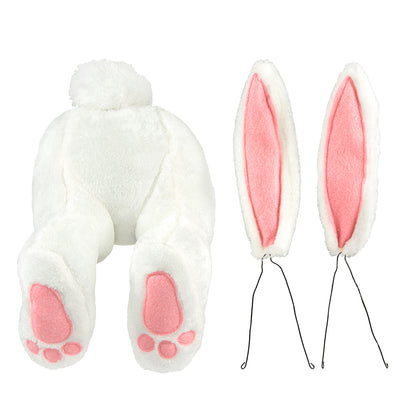 Plush Bunny Wreath Accent: White & Pink