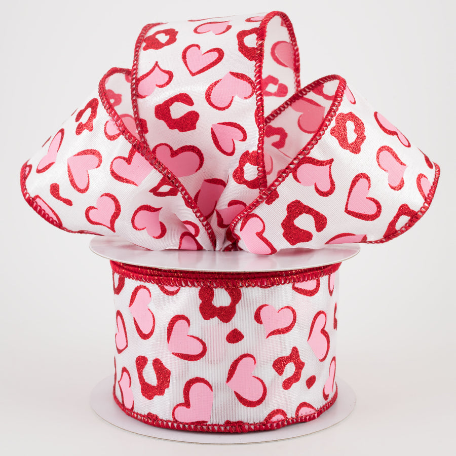 2.5" Heart Leopard Spots Ribbon (10 Yards) Lifestyle Photo