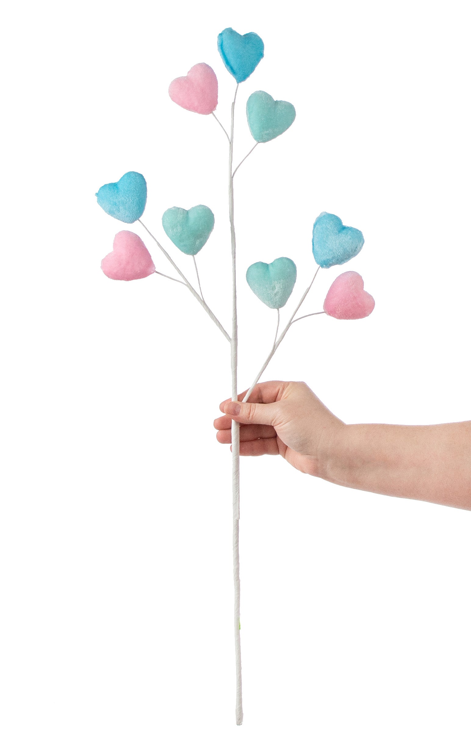 28" Heart Spray: Pink, Blue, Mint detail photo 3