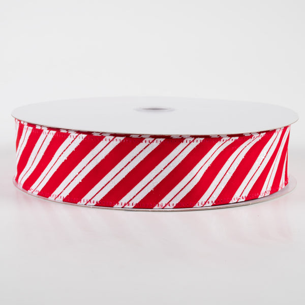 リボン #37 hex-glitter-satin-candy-cane-