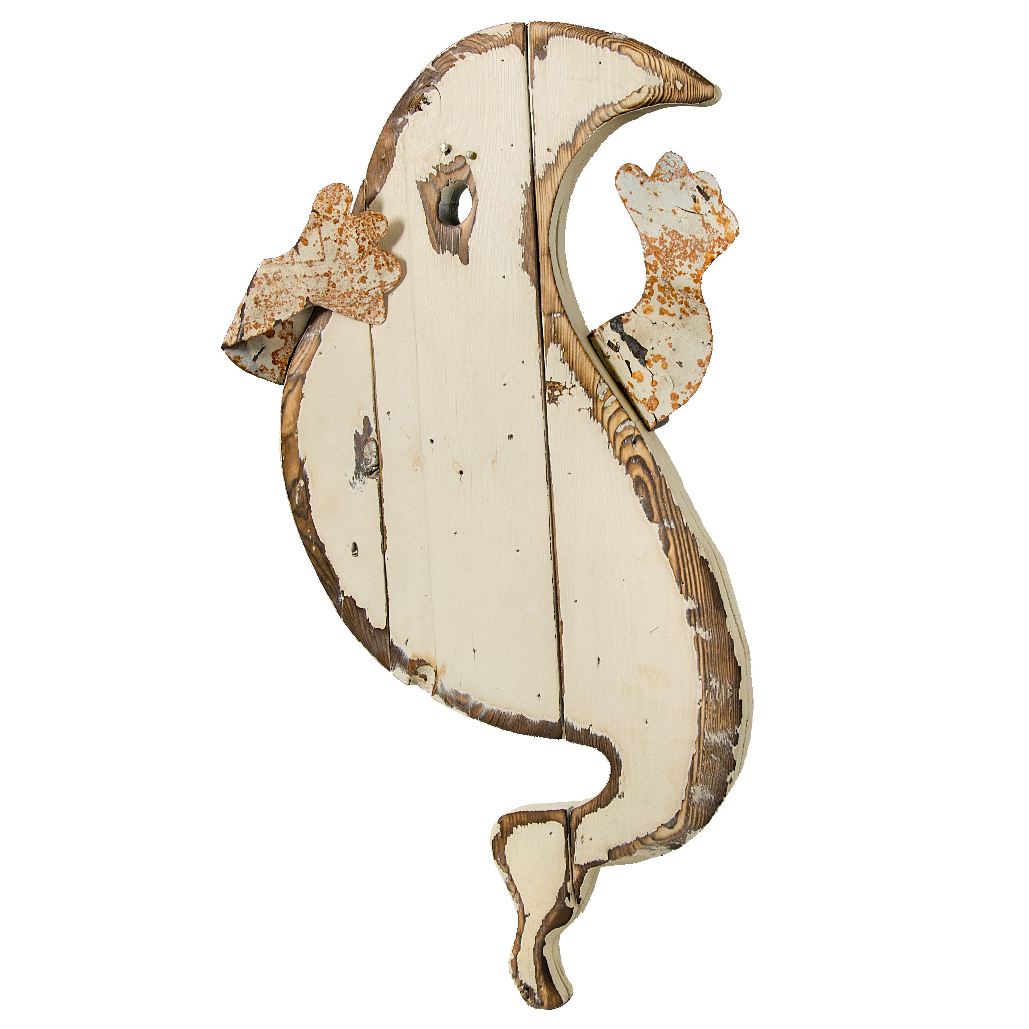 26" White Wooden Ghost Decoration