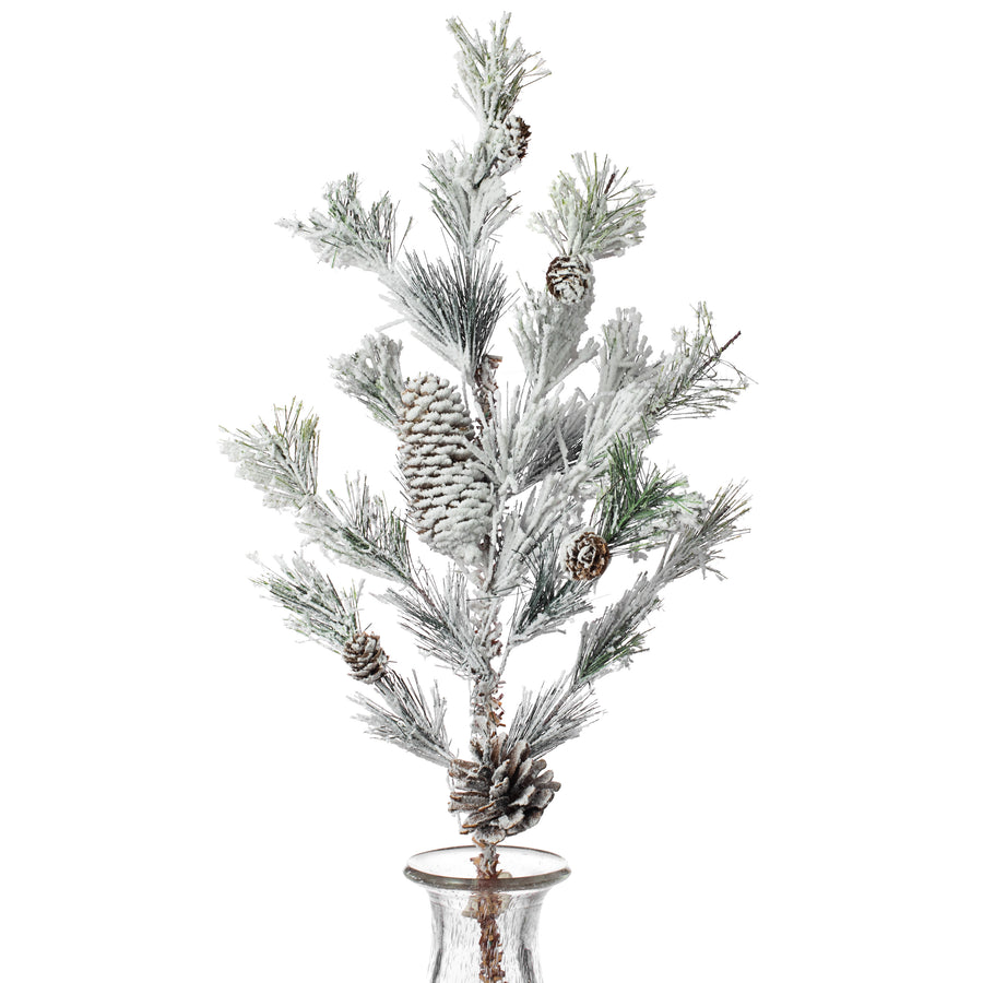 24" Hillsboro Pine With Pinecones Spray: Flocked Item Number: 83819SP24