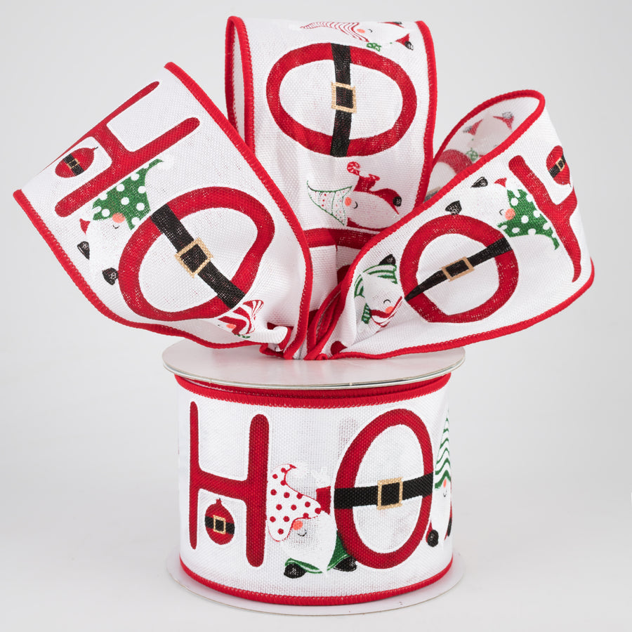 2.5" Ho Ho Ho Gnomes Ribbon: White (10 Yards) Lifestyle Photo