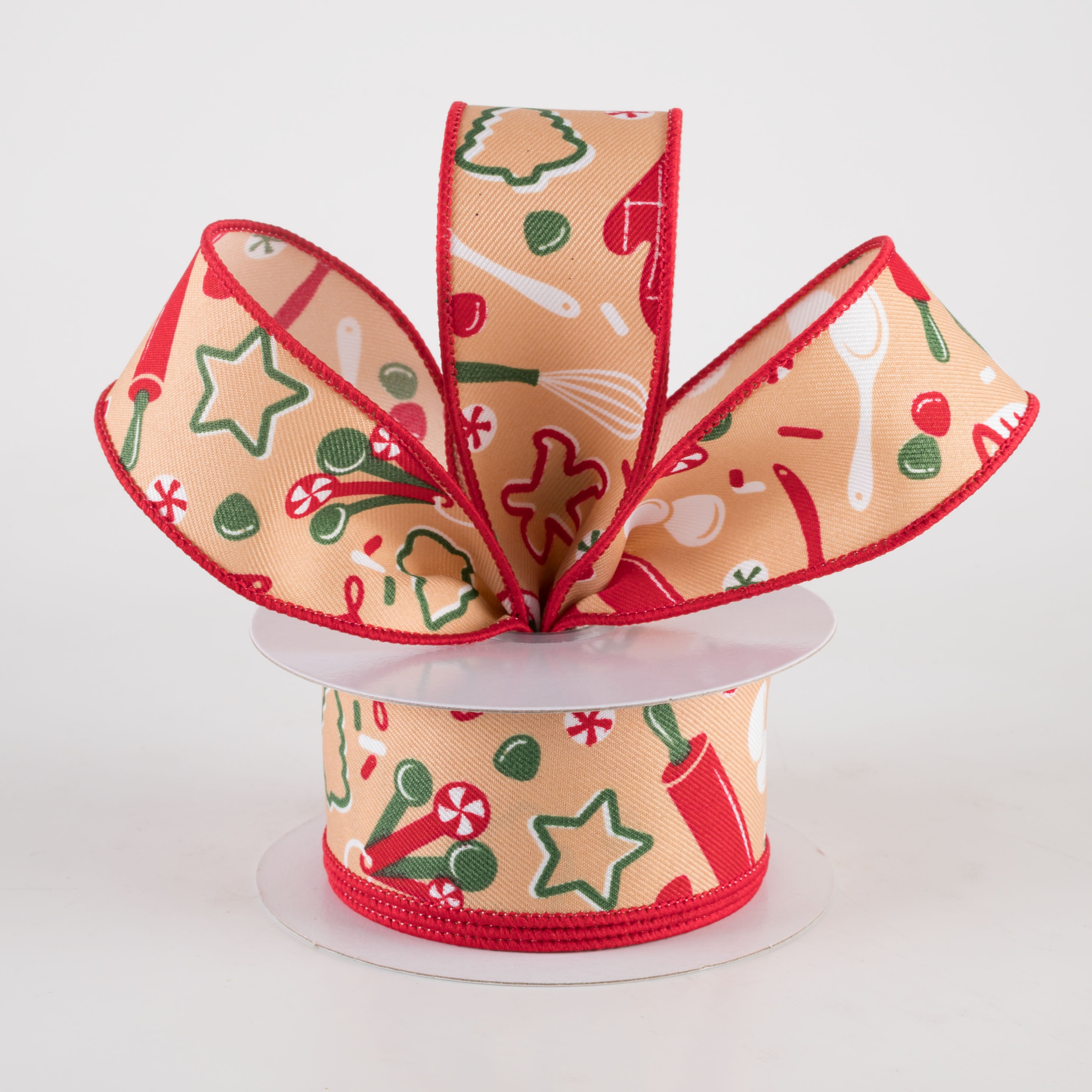 1.5" Holiday Baking Ribbon: Tan (10 Yards) Lifestyle Photo