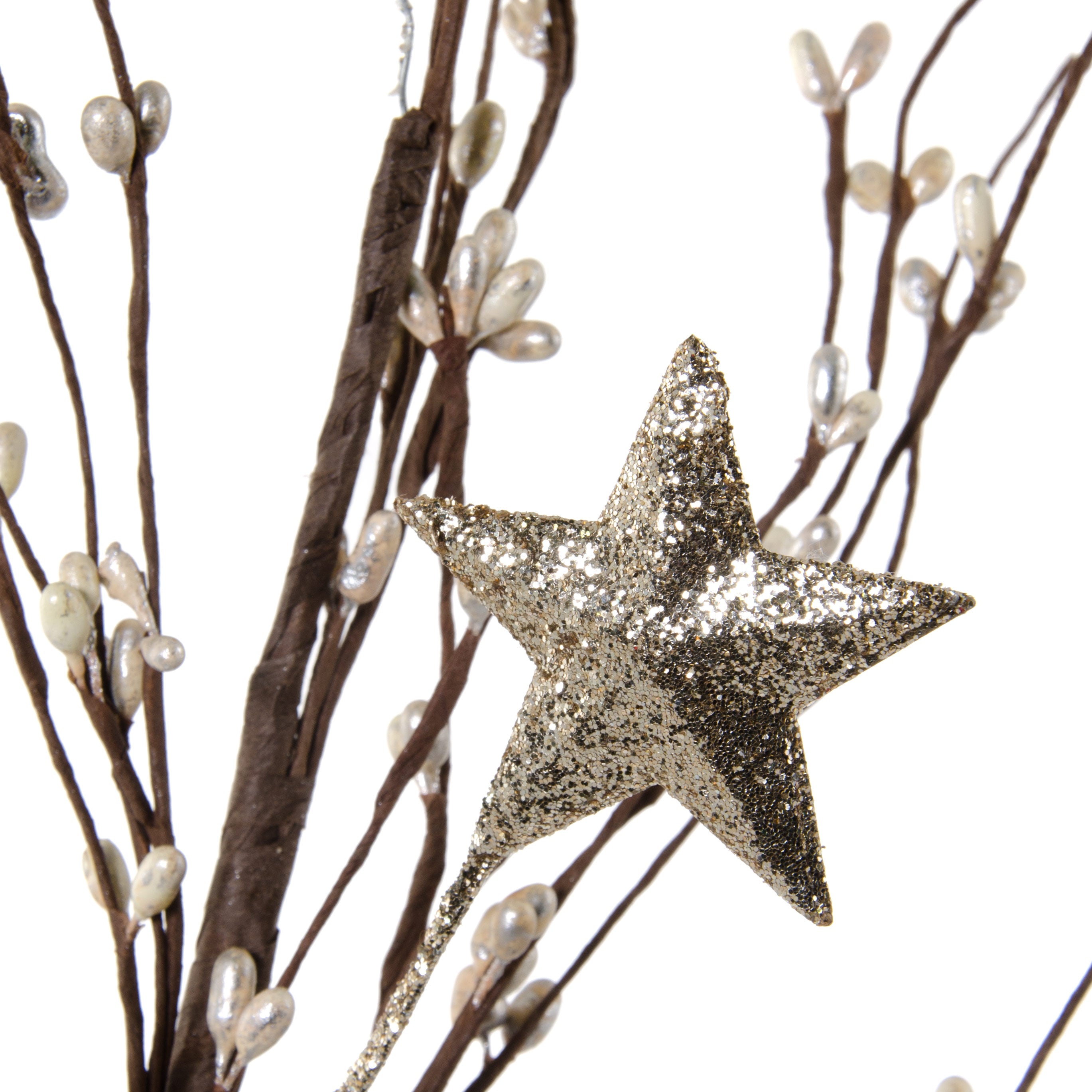 26" Holiday Silver Pip & Stars Spray Lifestyle Photo
