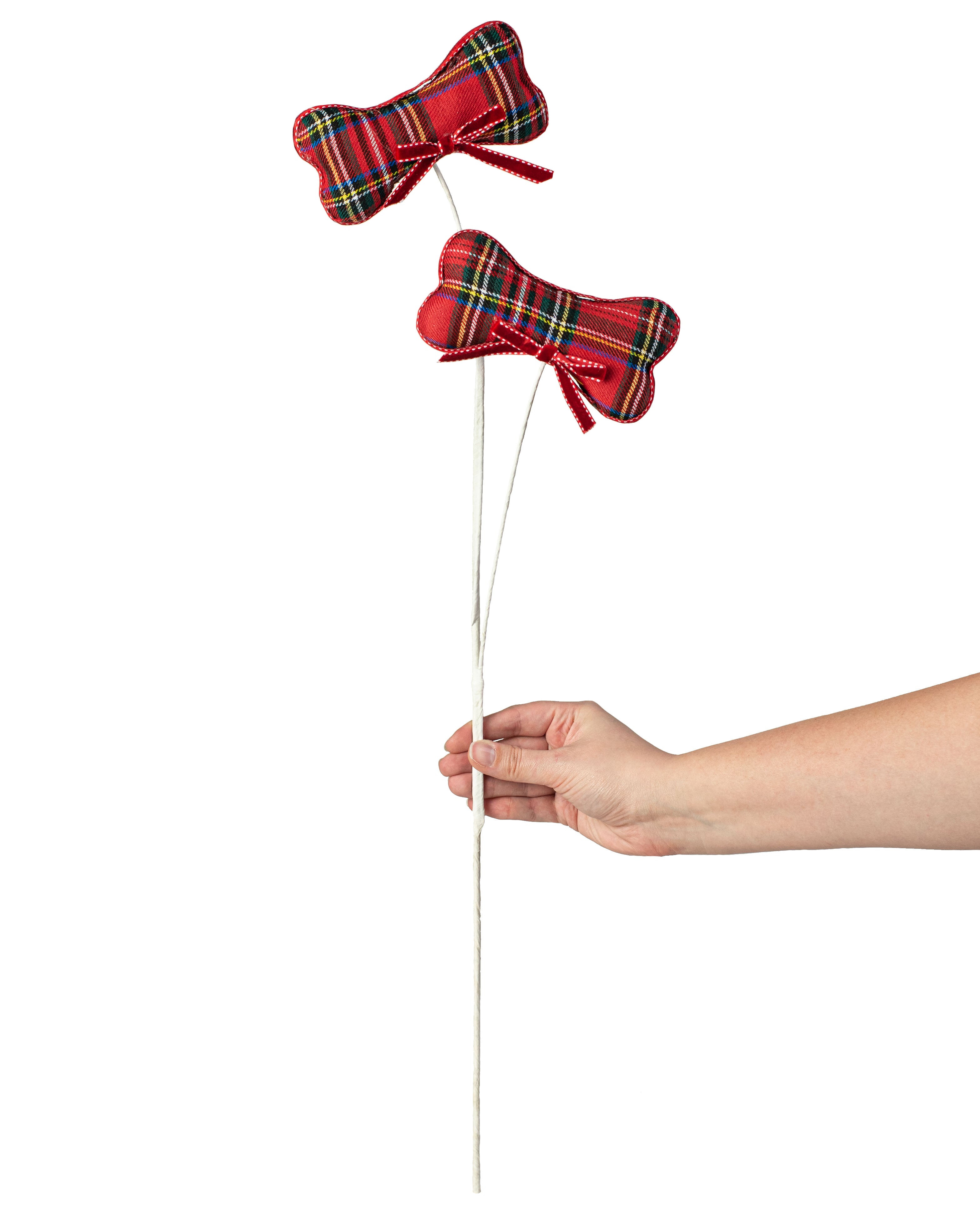 26" Holiday Tartan Plaid Dog Bone Spray detail photo 3