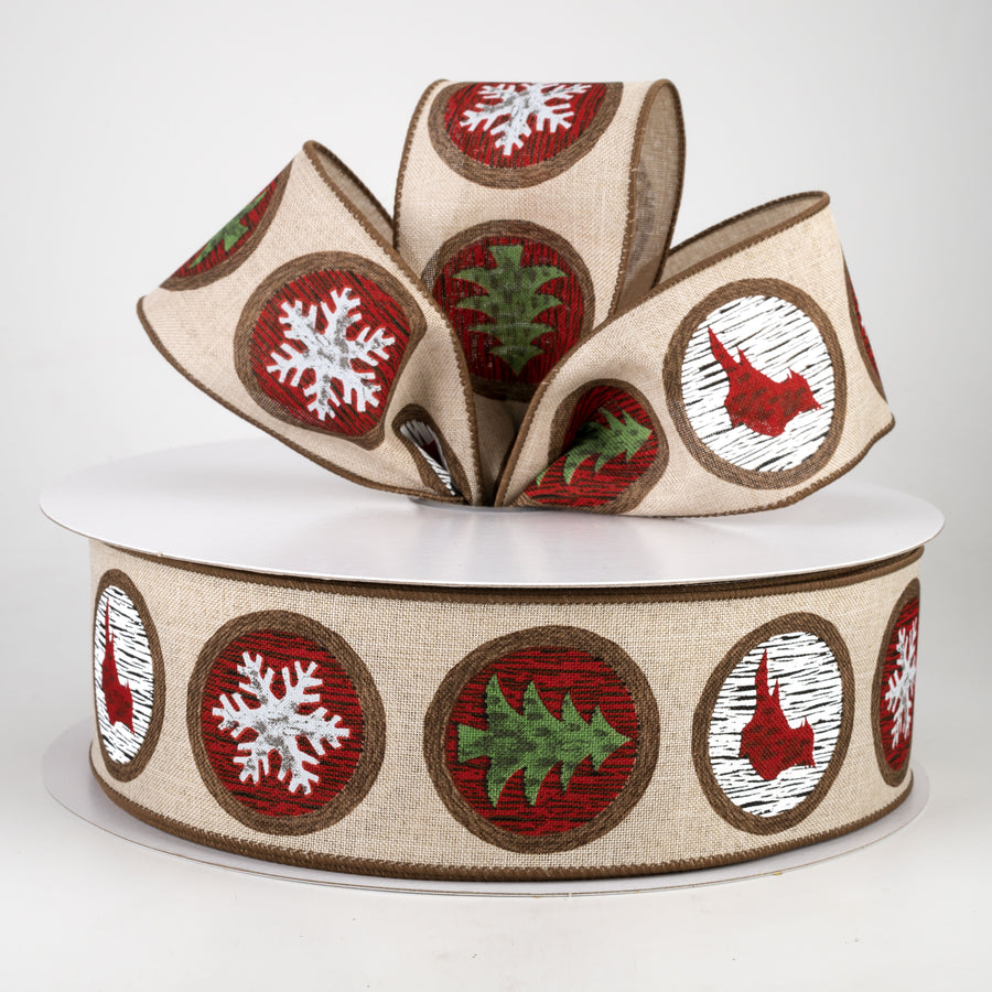 2.5" Holiday Wood Slice Ribbon: Natural (50 Yards) Lifestyle Photo