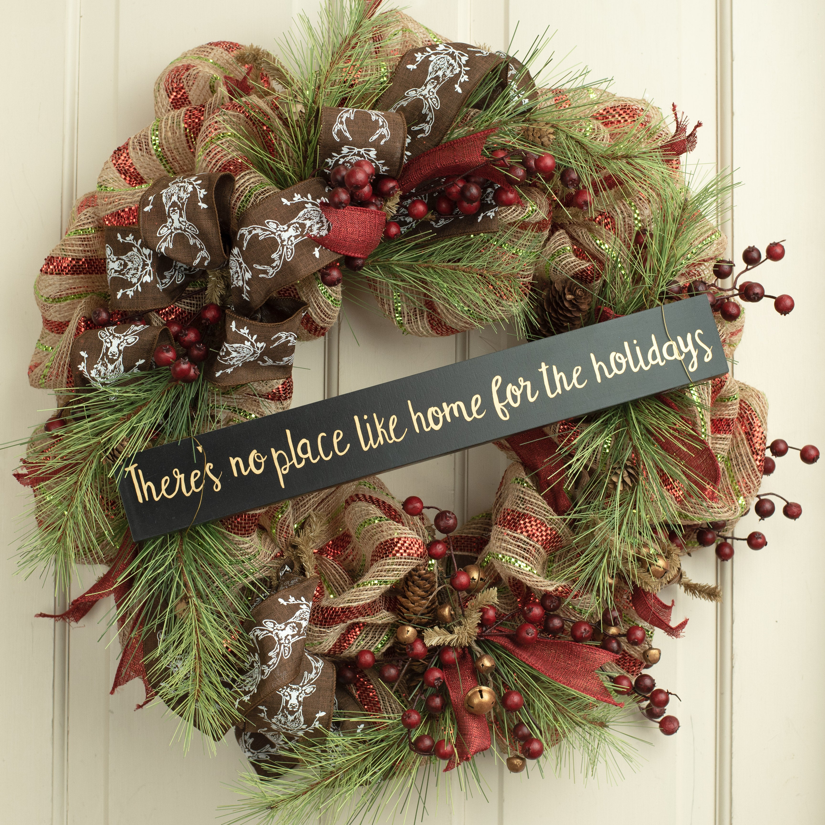 18" Home For The Holidays Block Sign Lifestyle Photo