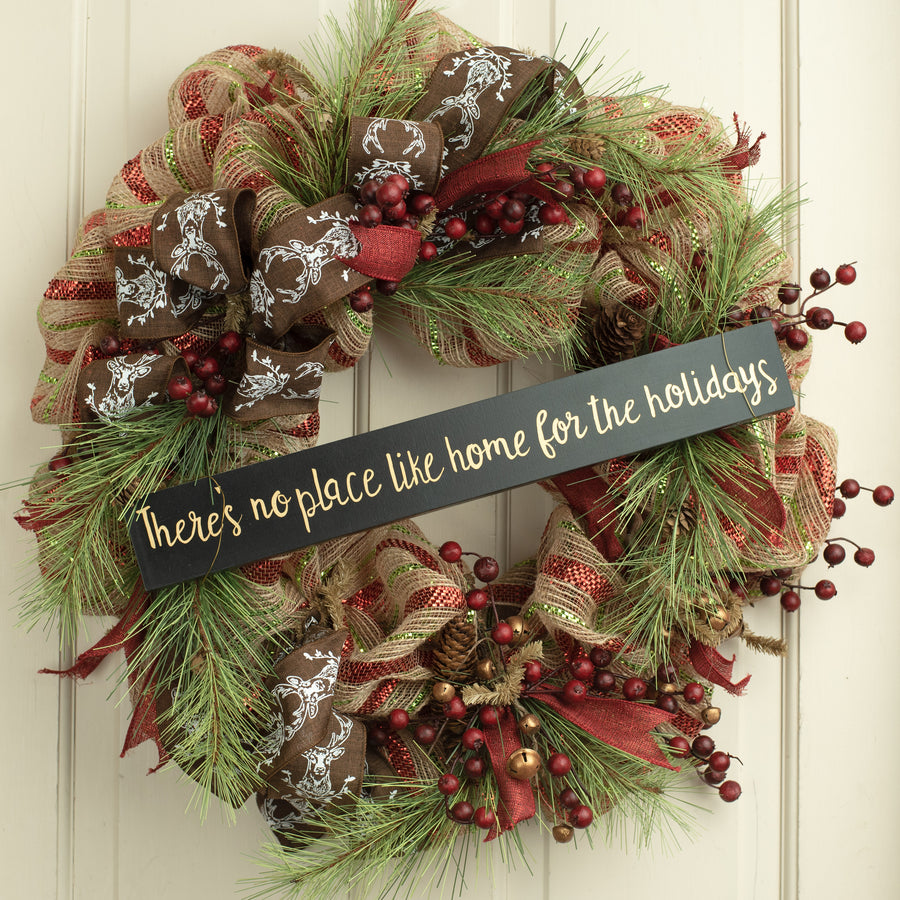 18" Home For The Holidays Block Sign Lifestyle Photo