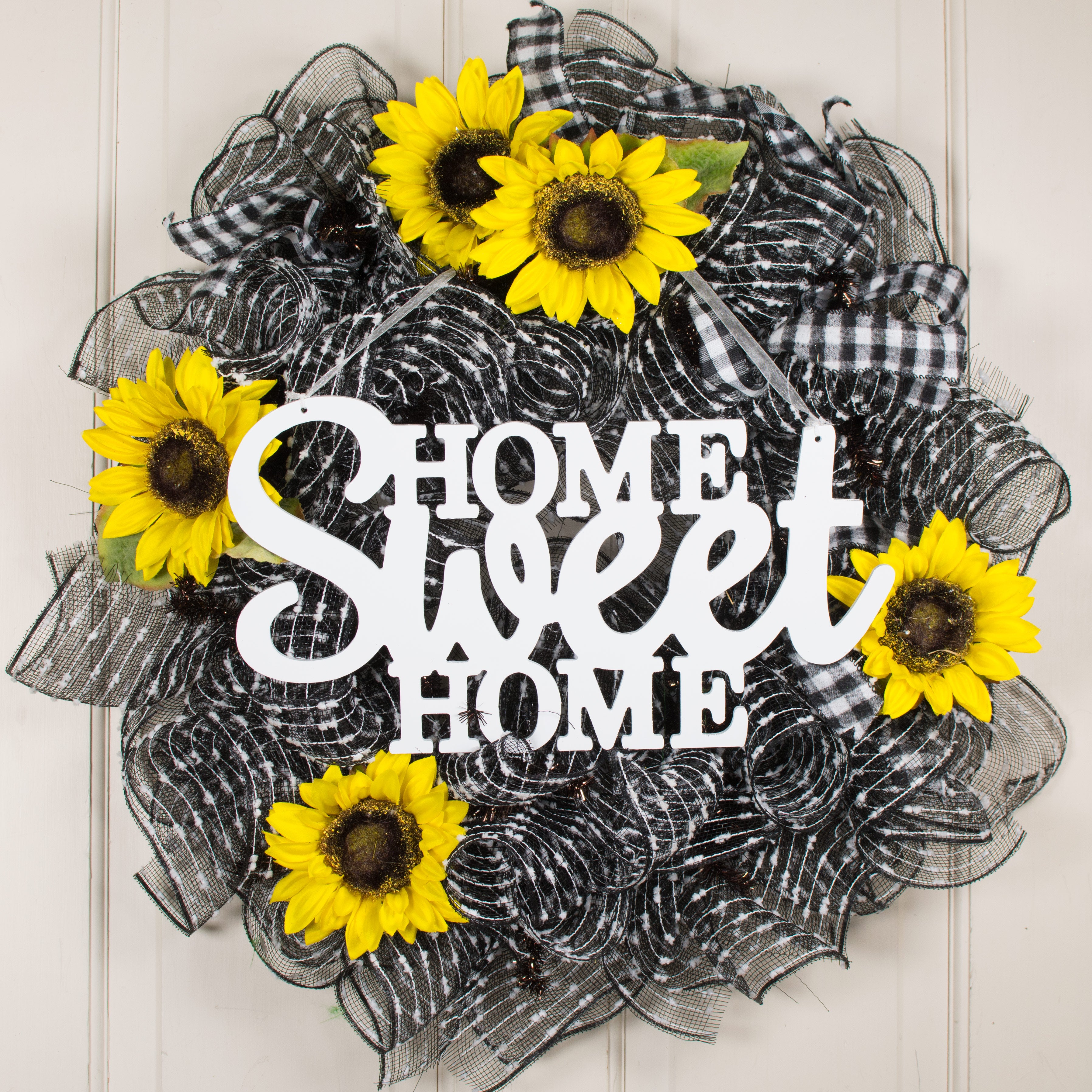 15" Home Sweet Home Cutout Sign: White detail photo 3