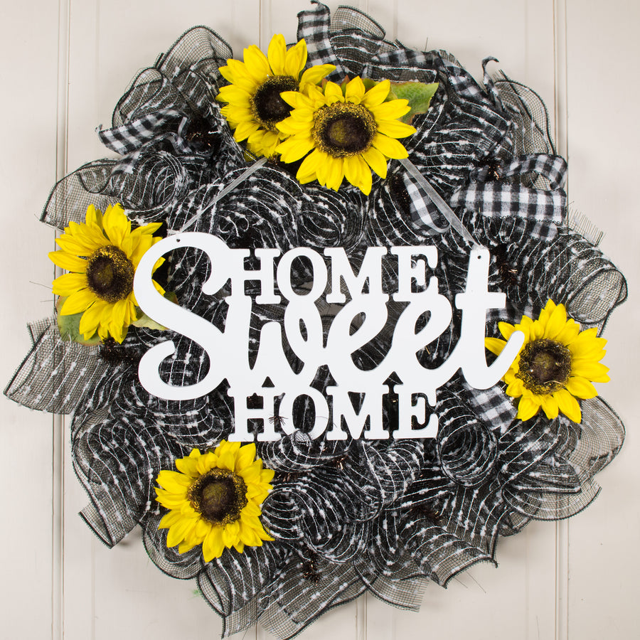 15" Home Sweet Home Cutout Sign: White detail photo 3