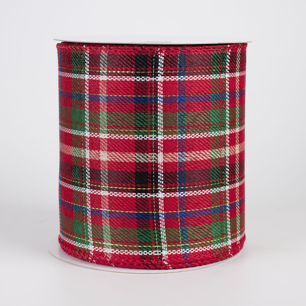 4" Homespun Laurel Plaid Ribbon: Red, Green & Blue (10 Yards) Item Number: 71677-04-25
