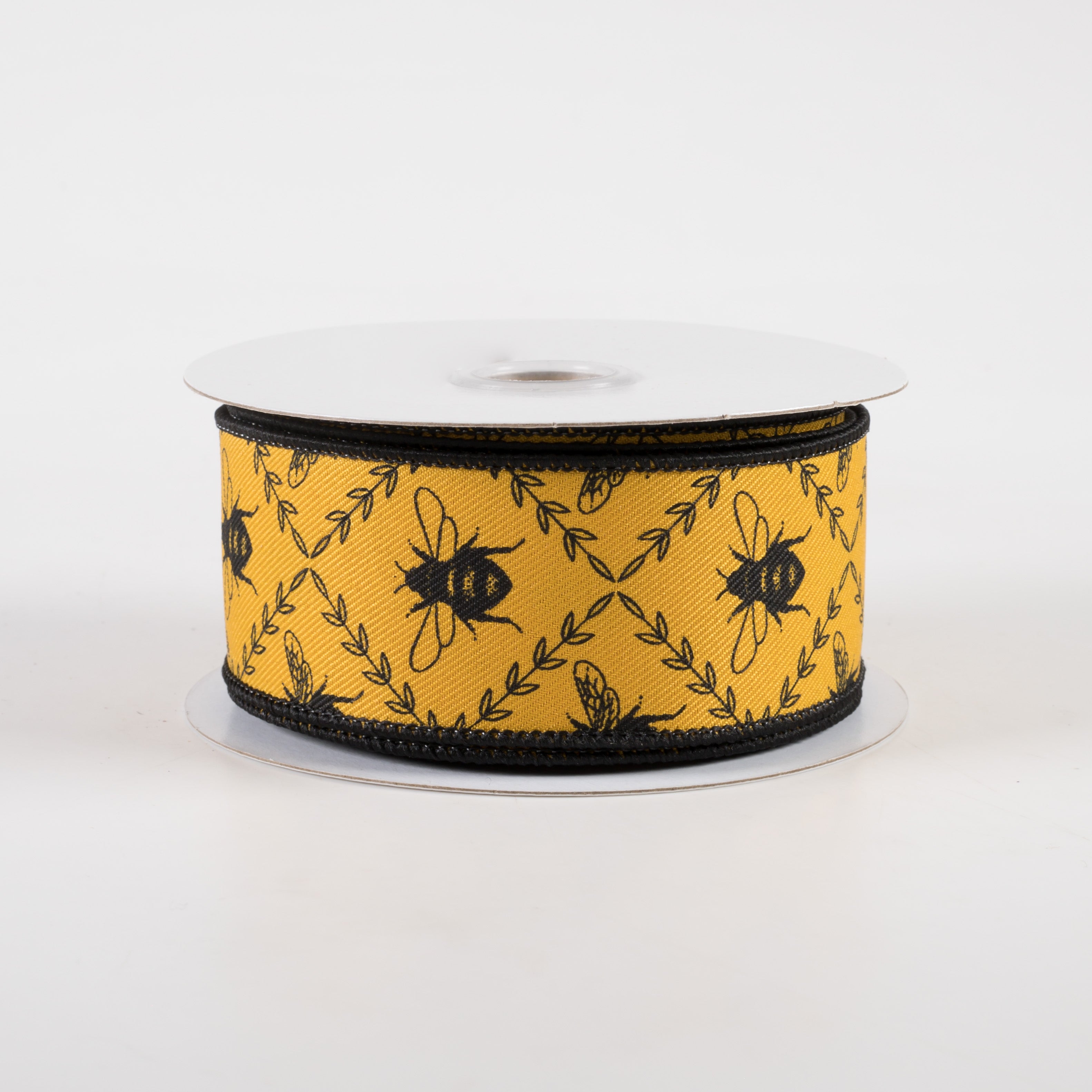 1.5" Honey Bee Trellis Ribbon: Dark Yellow (10 Yards)