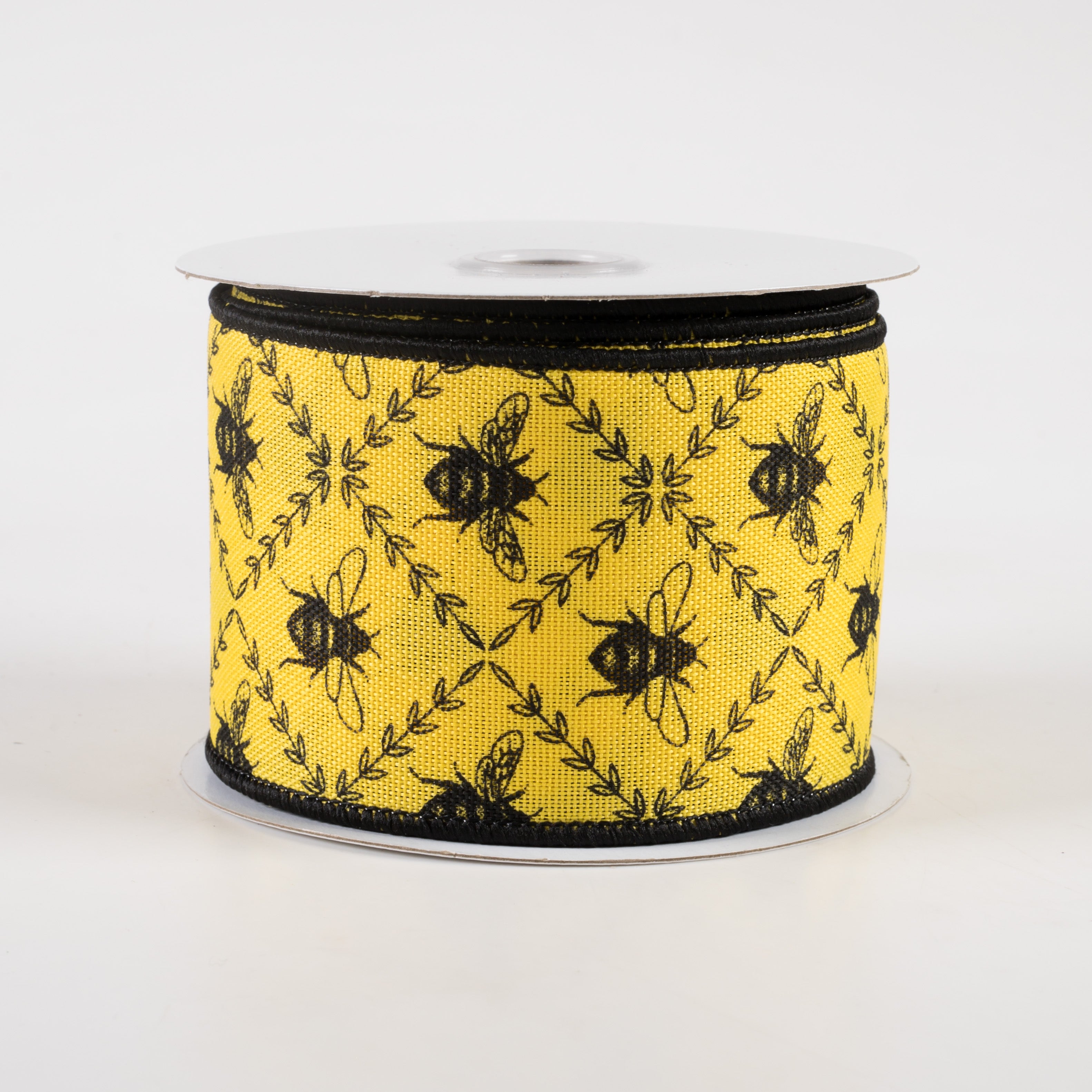 2.5" Honey Bee Trellis Ribbon: Sun Yellow (10 Yards)