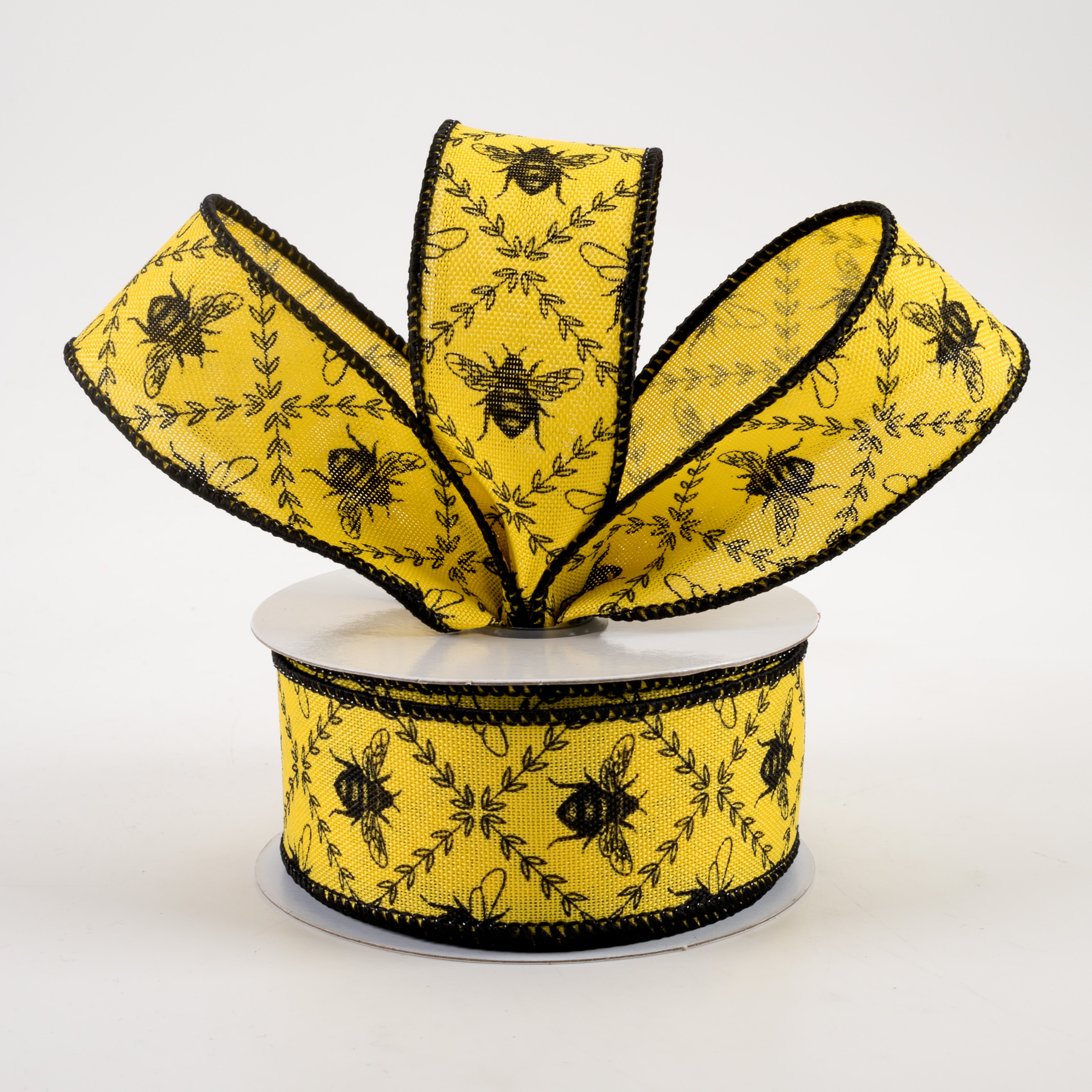 1.5" Honey Bee Trellis Ribbon: Sun Yellow (10 Yards) Lifestyle Photo