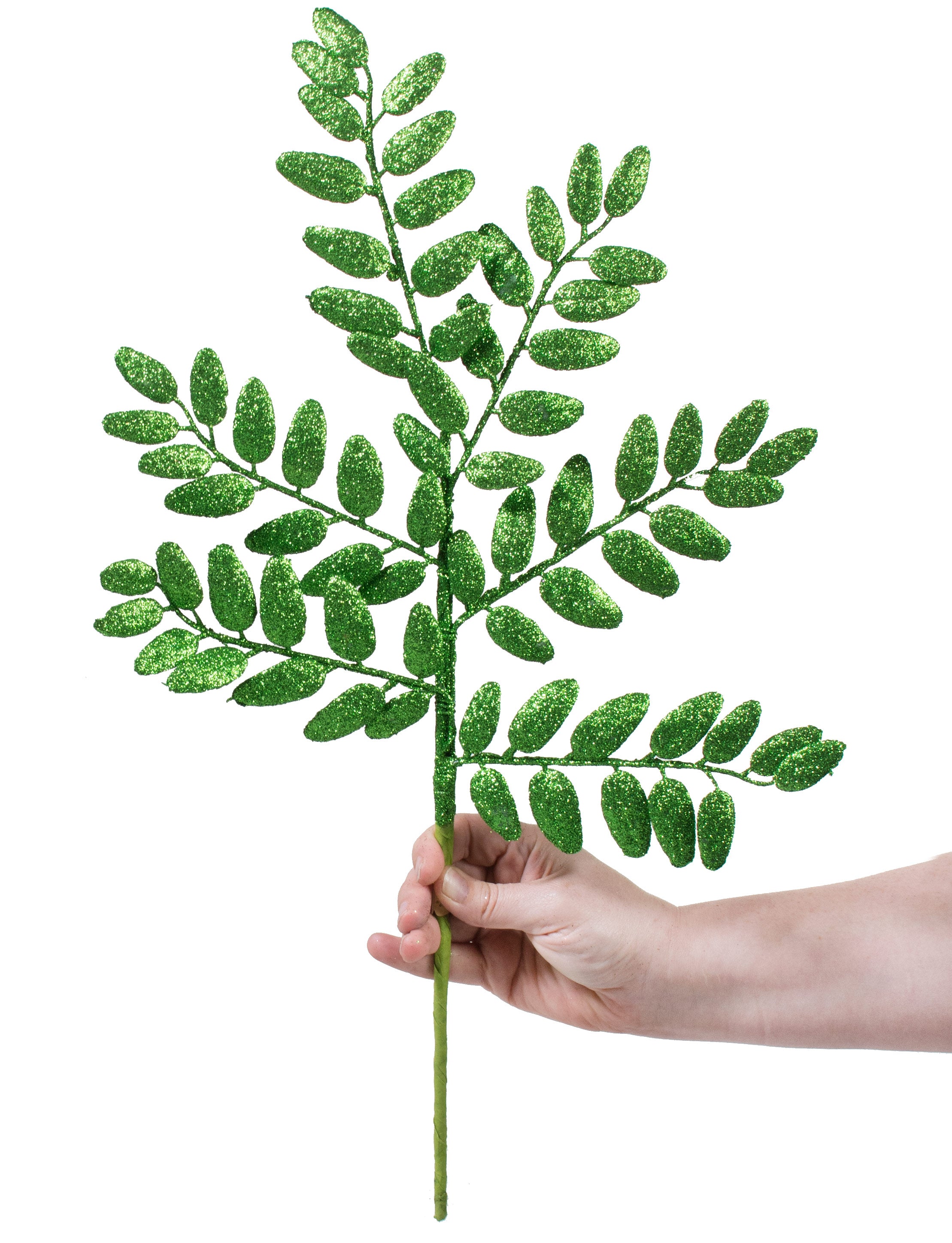 22" Honey Locust Leaf Glitter Spray: Apple Green Lifestyle Photo