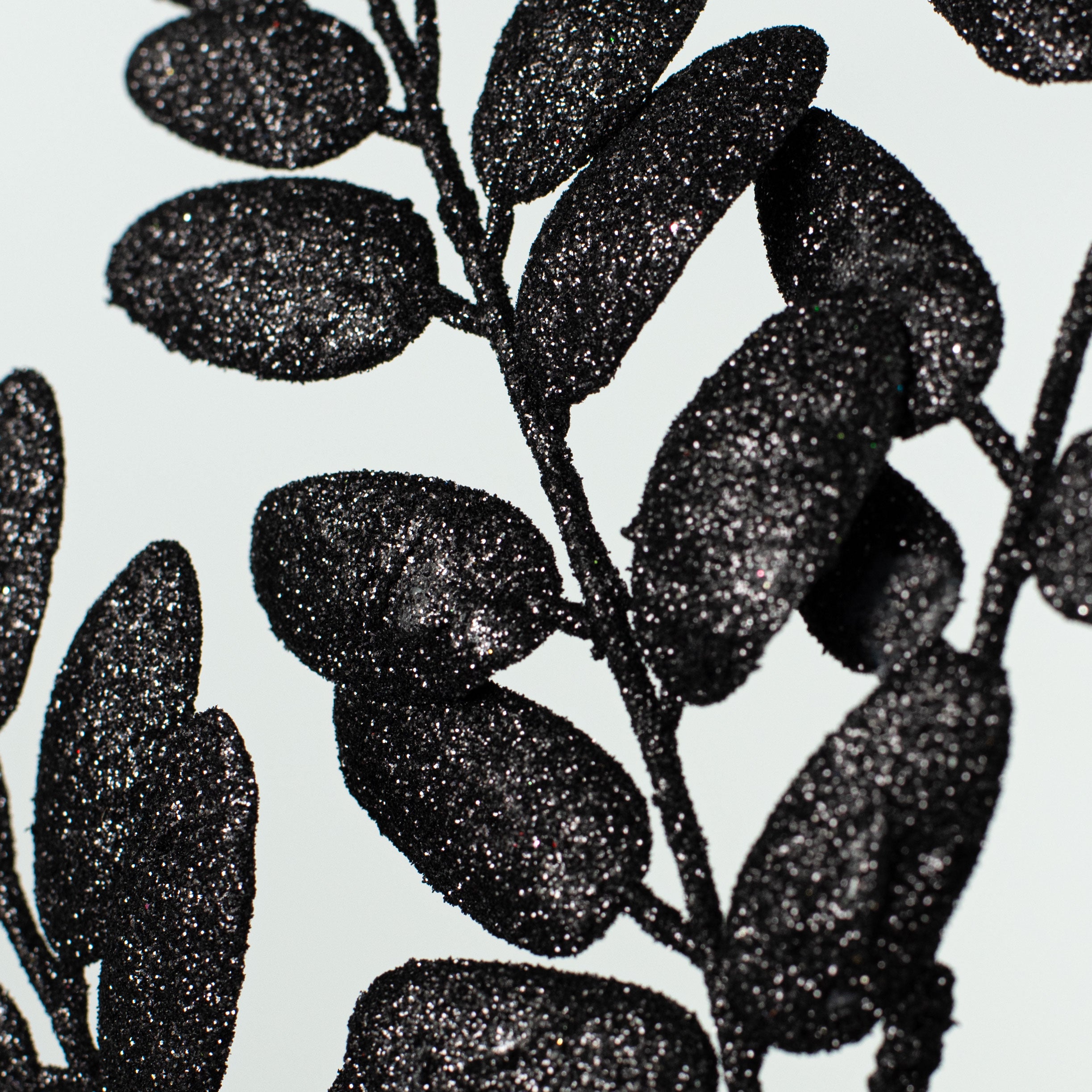 22" Honey Locust Leaf Glitter Spray: Black Lifestyle Photo