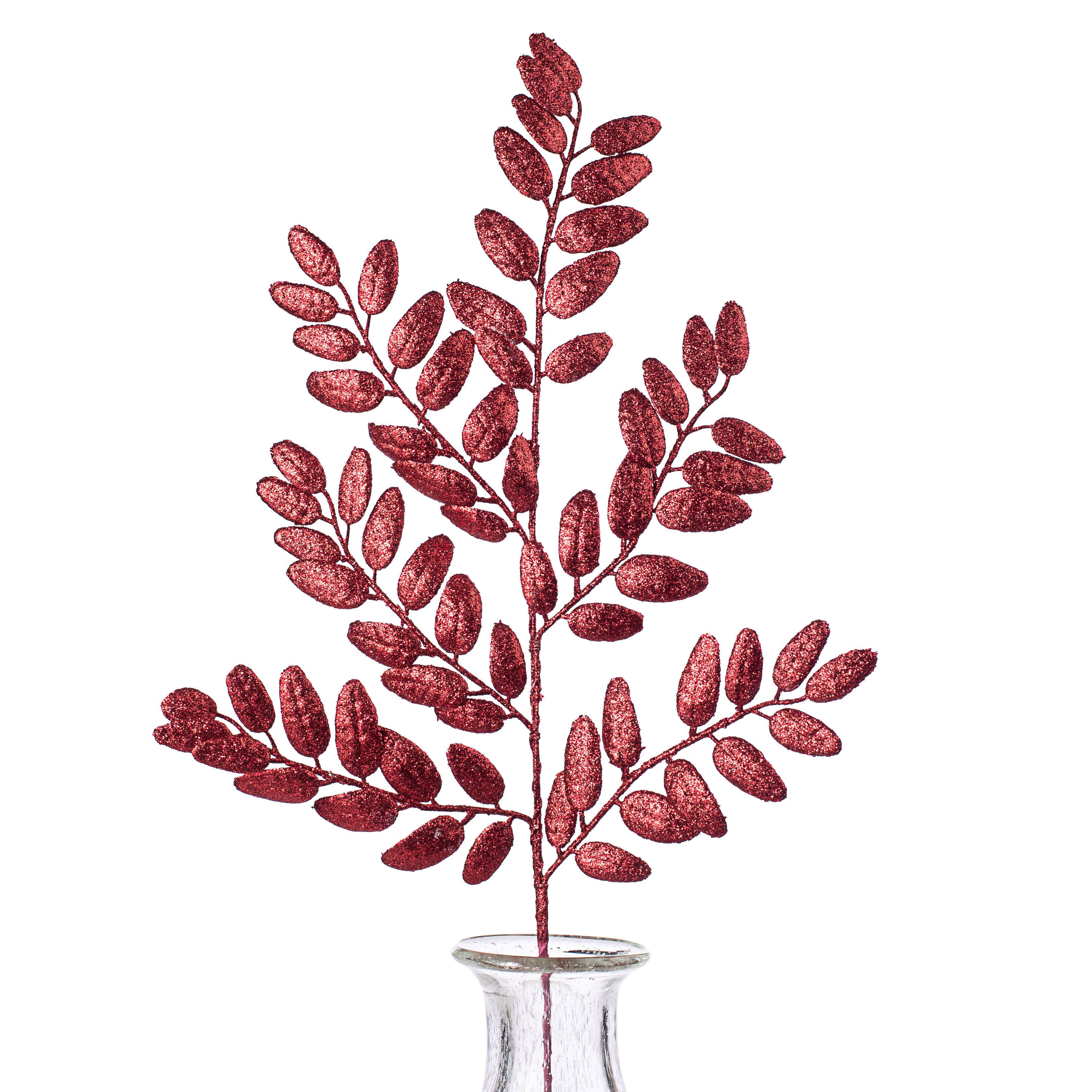 22" Honey Locust Leaf Glitter Spray: Burgundy Item Number: 262303