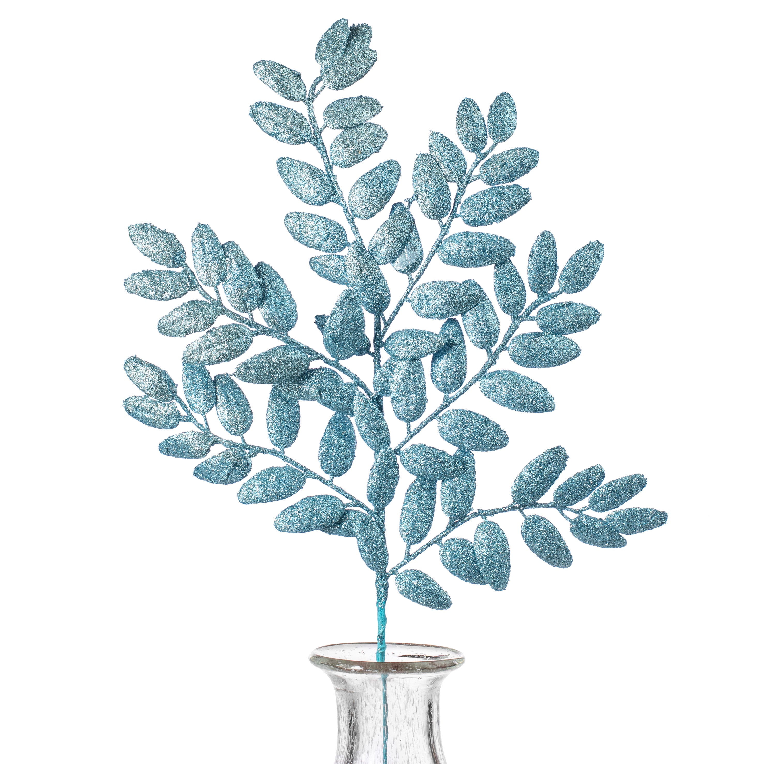 22" Honey Locust Leaf Glitter Spray: Glacier Blue Item Number: 271834