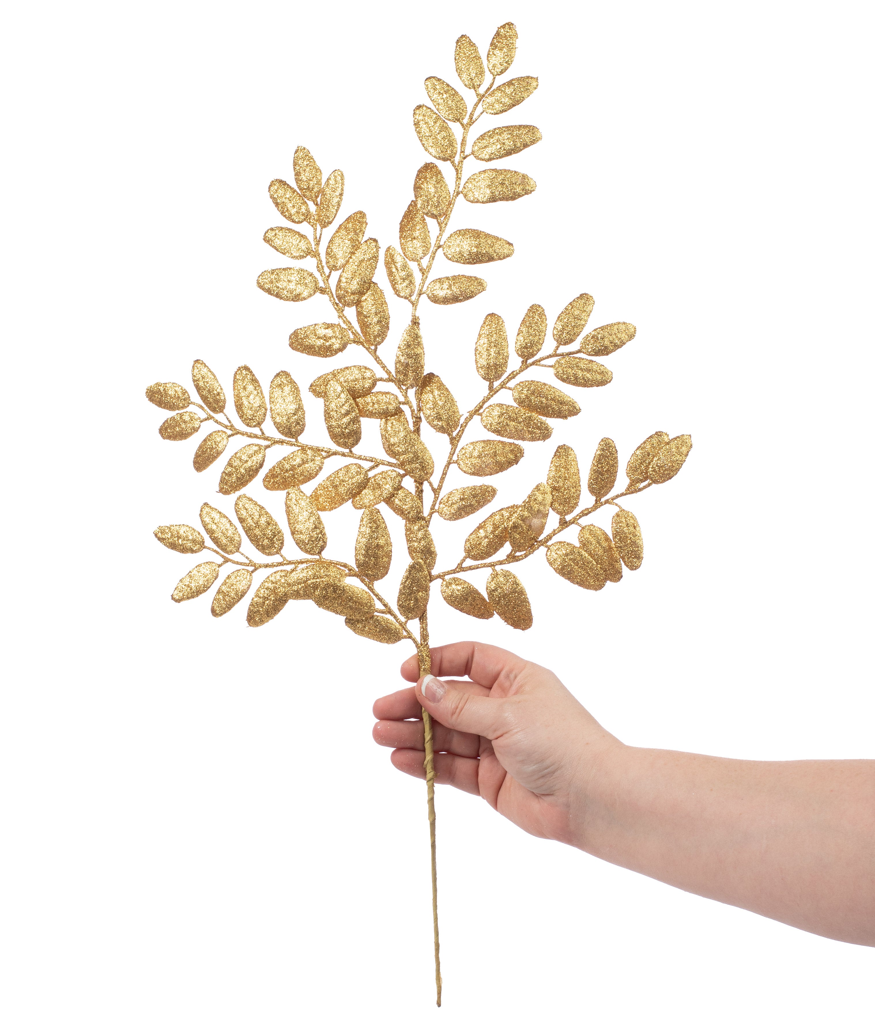 22" Honey Locust Leaf Glitter Spray: Gold Lifestyle Photo