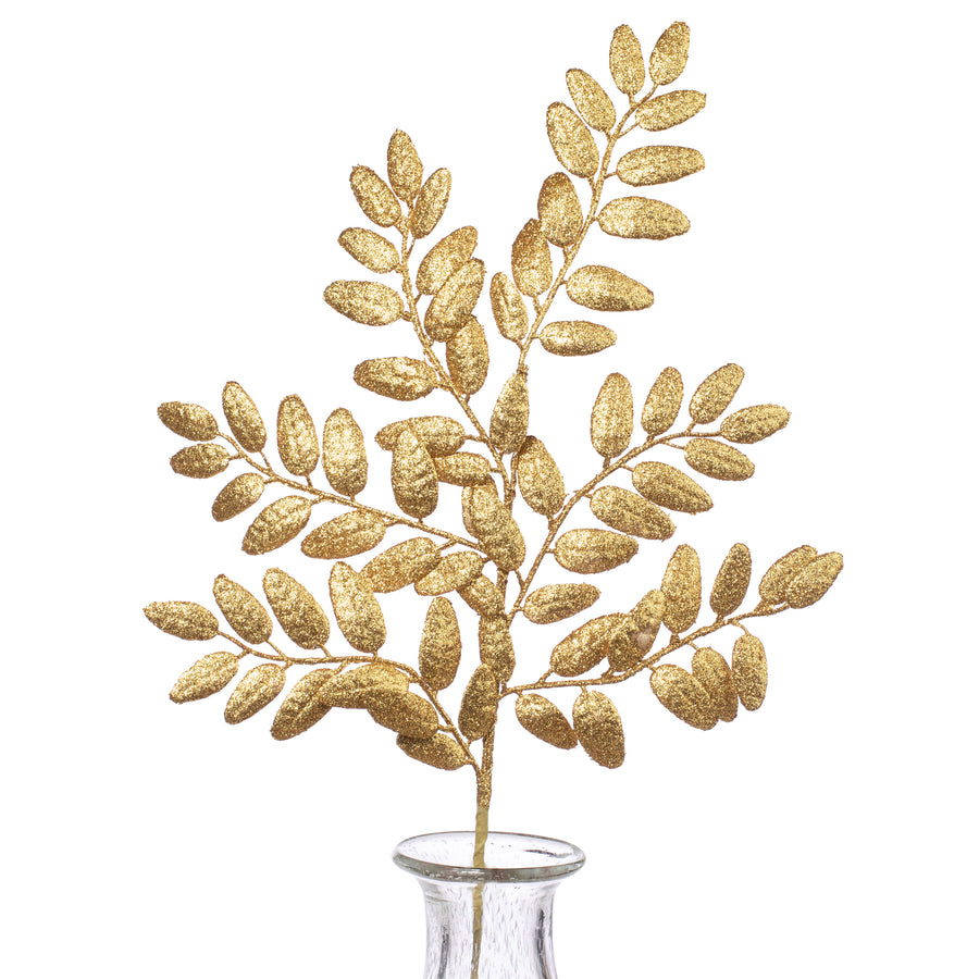 22" Honey Locust Leaf Glitter Spray: Gold Item Number: 262291