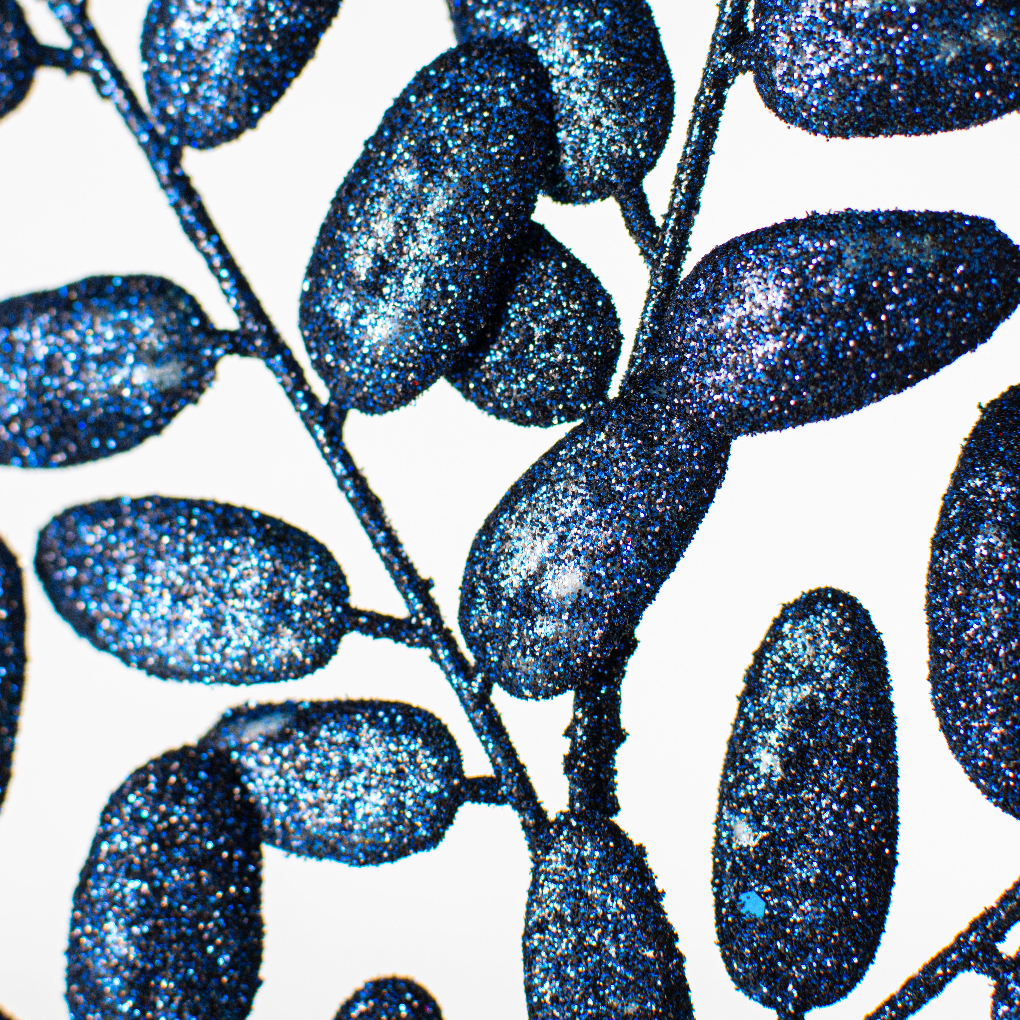 22" Honey Locust Leaf Glitter Spray: Midnight Blue Lifestyle Photo