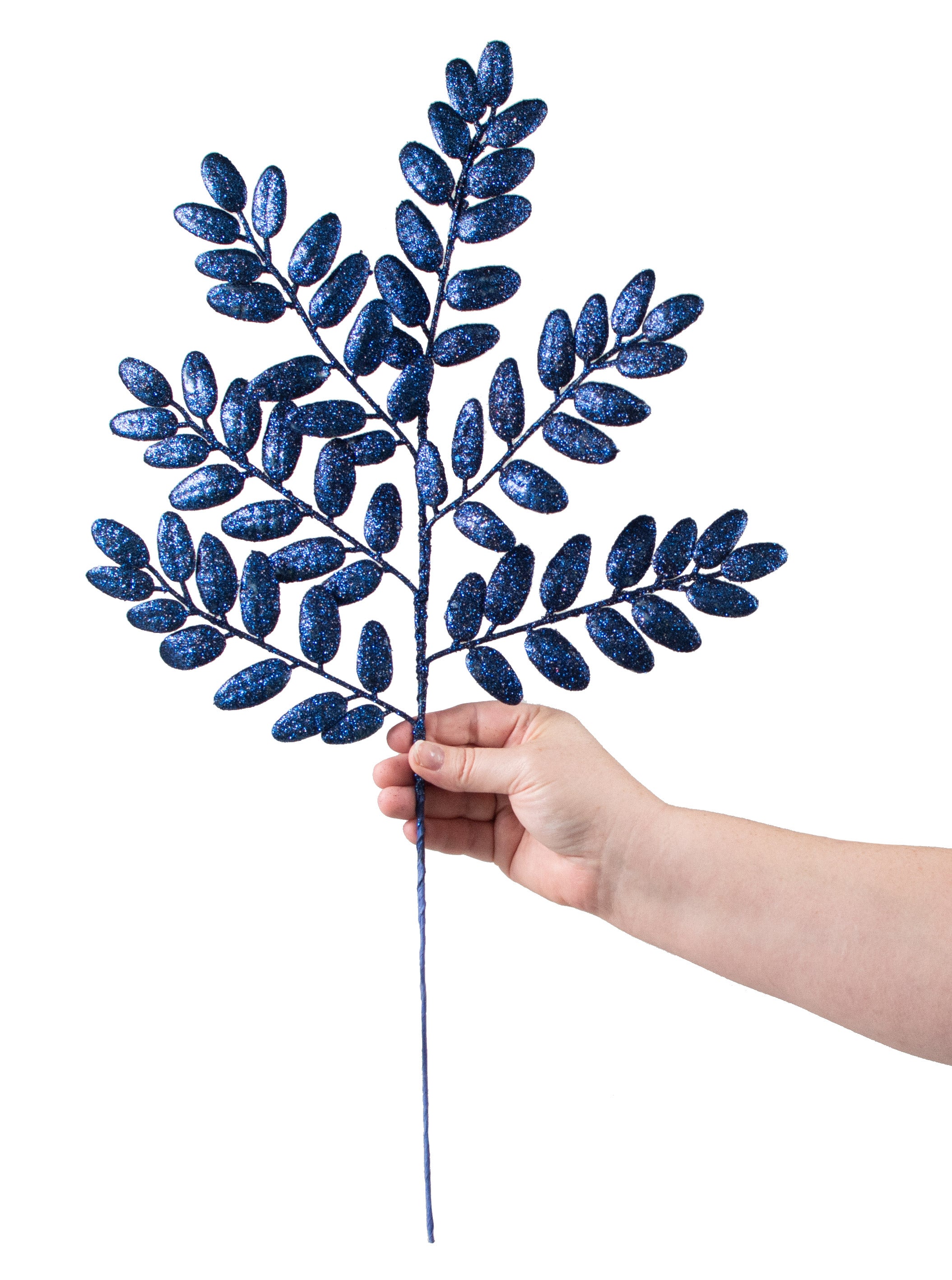22" Honey Locust Leaf Glitter Spray: Midnight Blue detail photo 3