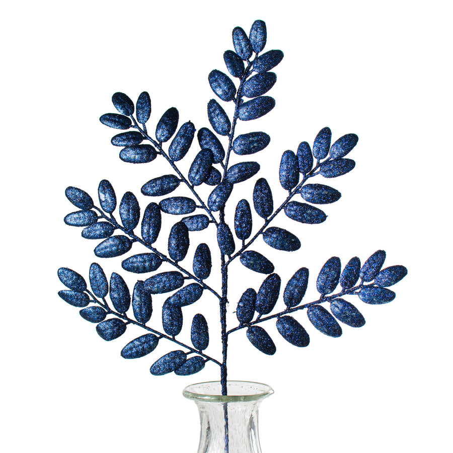 22" Honey Locust Leaf Glitter Spray: Midnight Blue Item Number: 100768