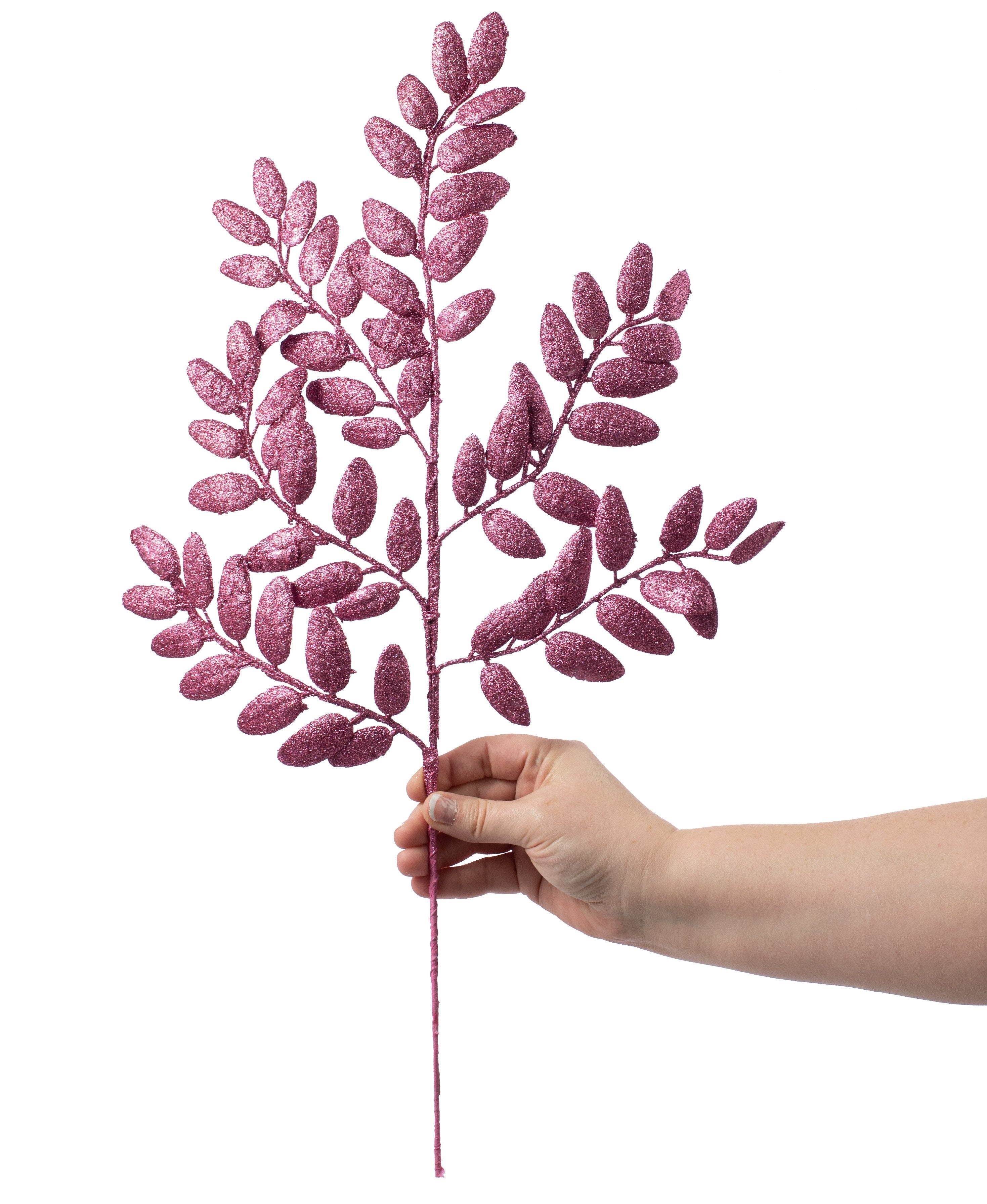22" Honey Locust Leaf Glitter Spray: Pink Lifestyle Photo
