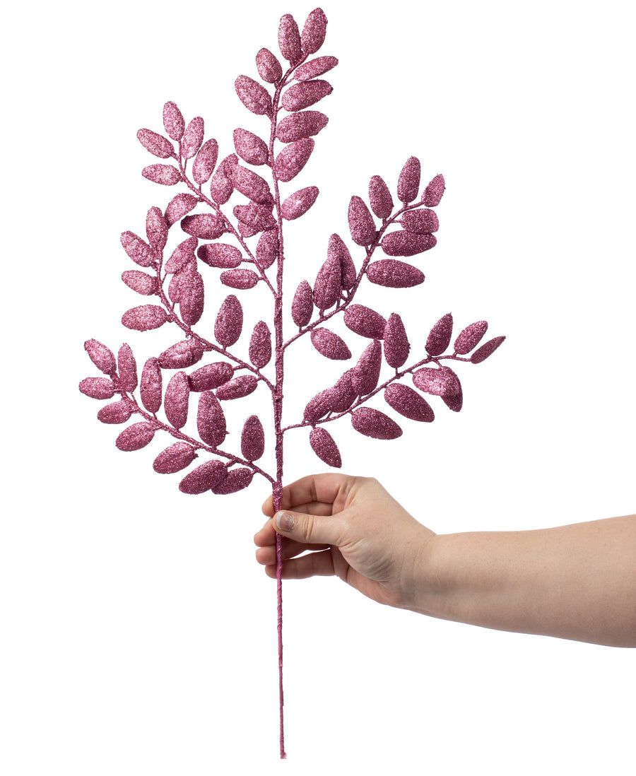 22" Honey Locust Leaf Glitter Spray: Pink Lifestyle Photo