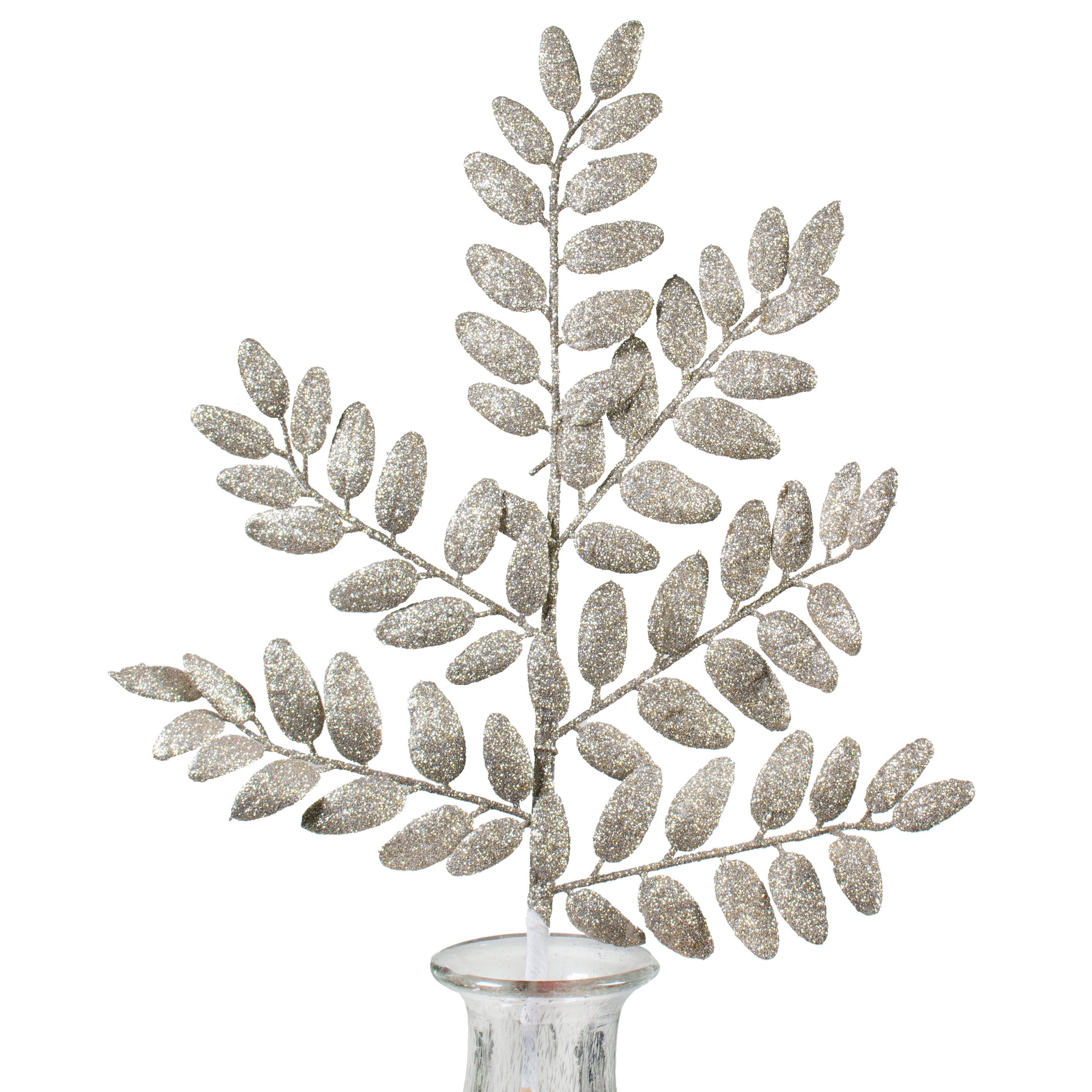22" Honey Locust Leaf Glitter Spray: Platinum Item Number: 262294